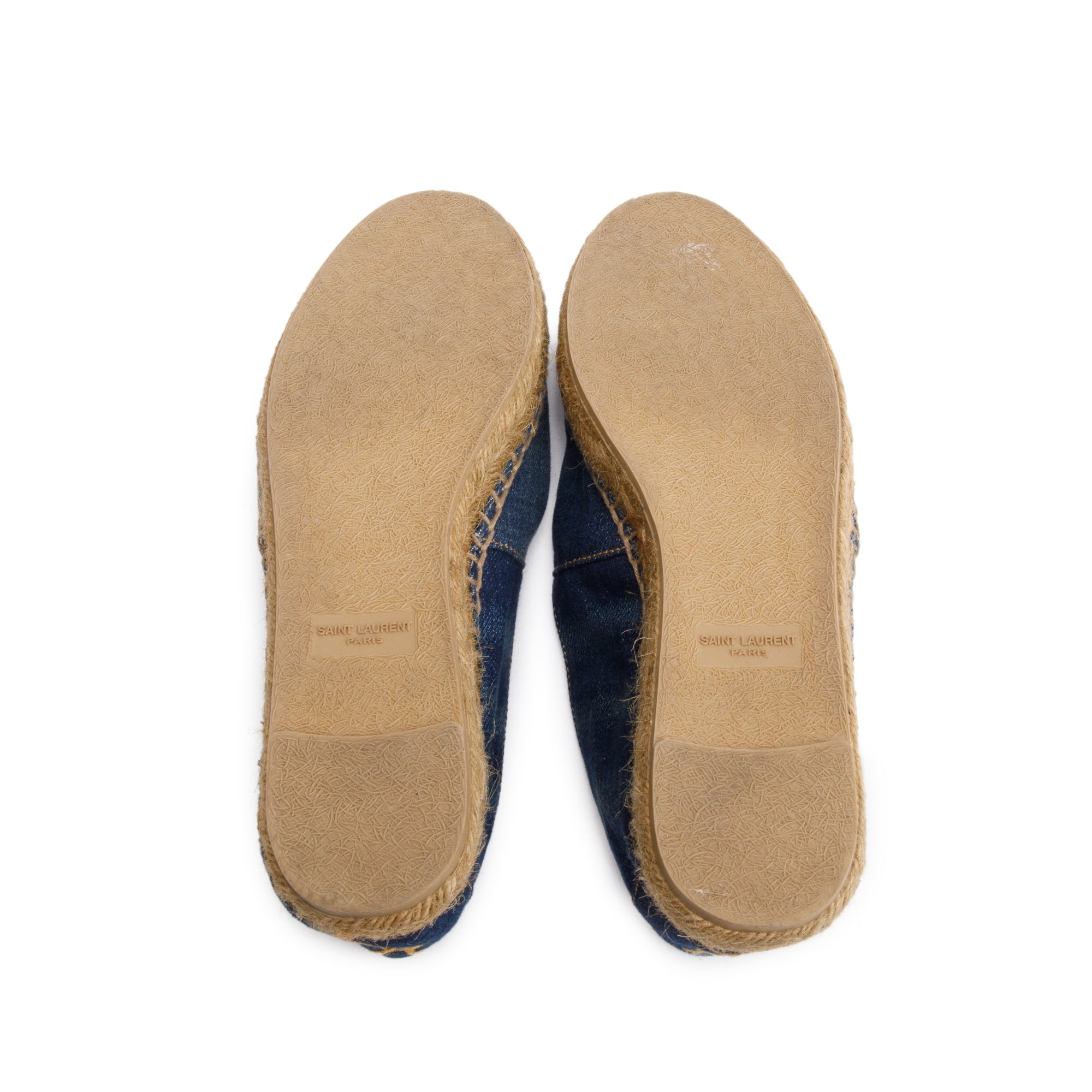 Saint Laurent Blue Denim Espadrilles, Size 39 w/ Box