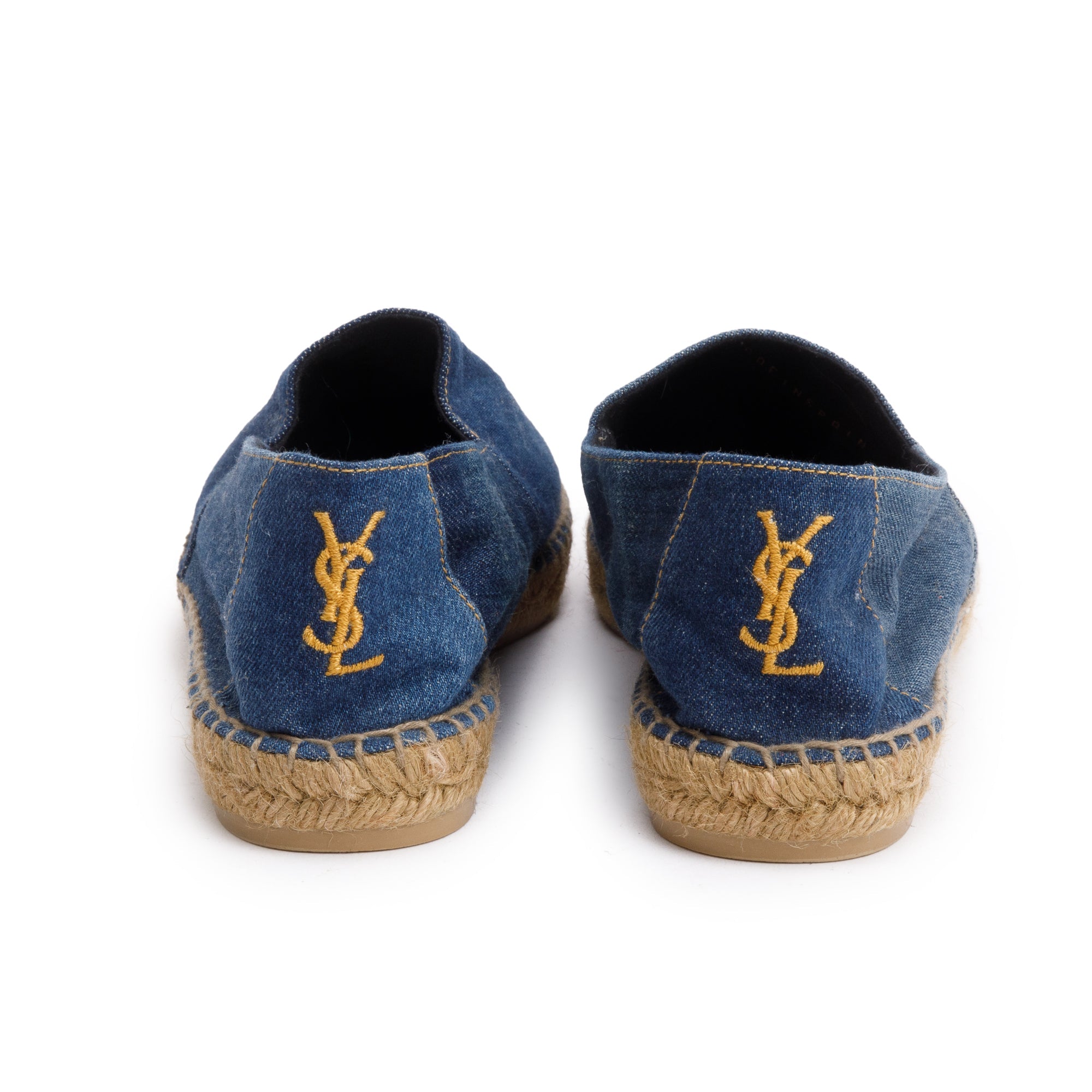 Saint Laurent Blue Denim Espadrilles, Size 43.5