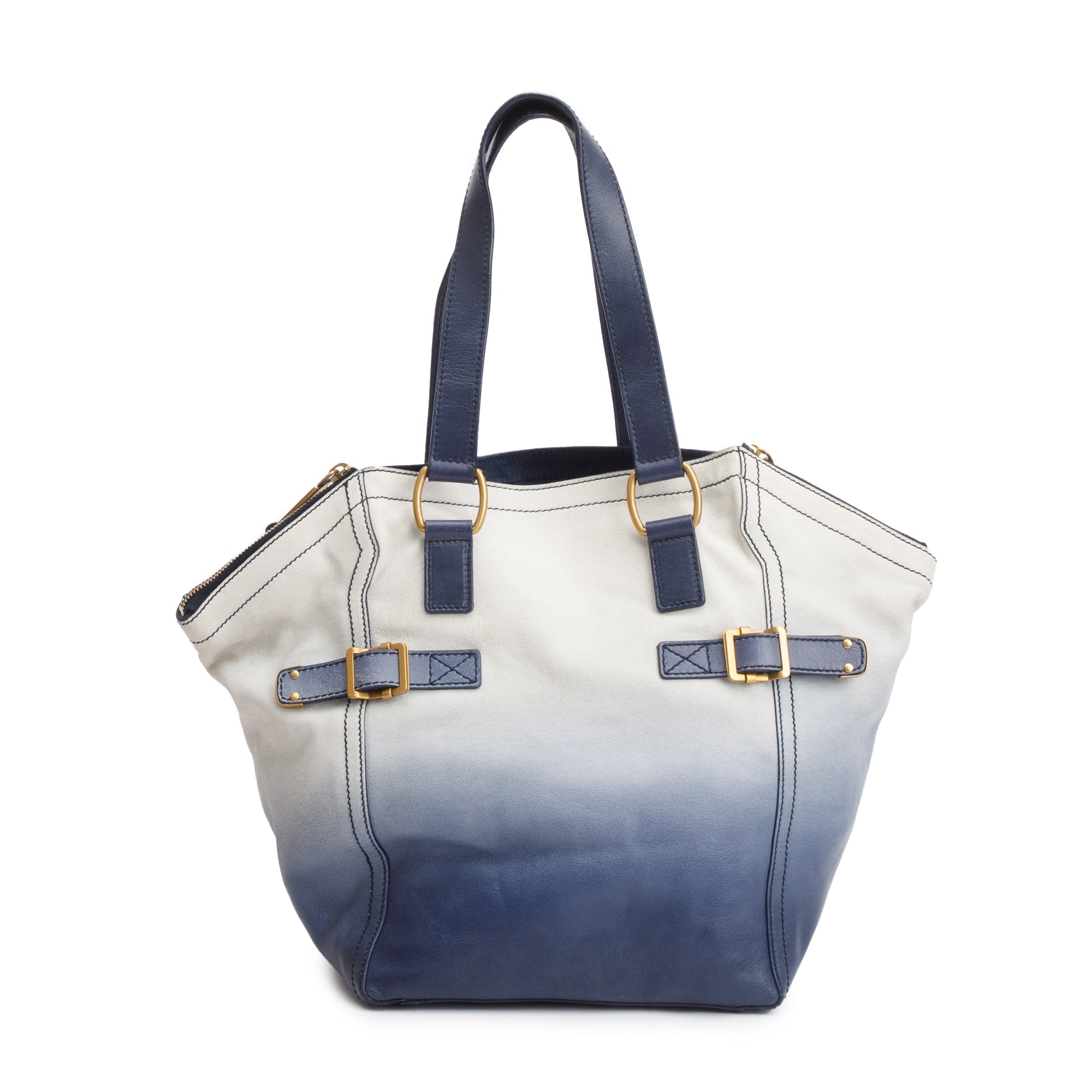 Saint Laurent Blue Ombre Leather Small Downtown Tote