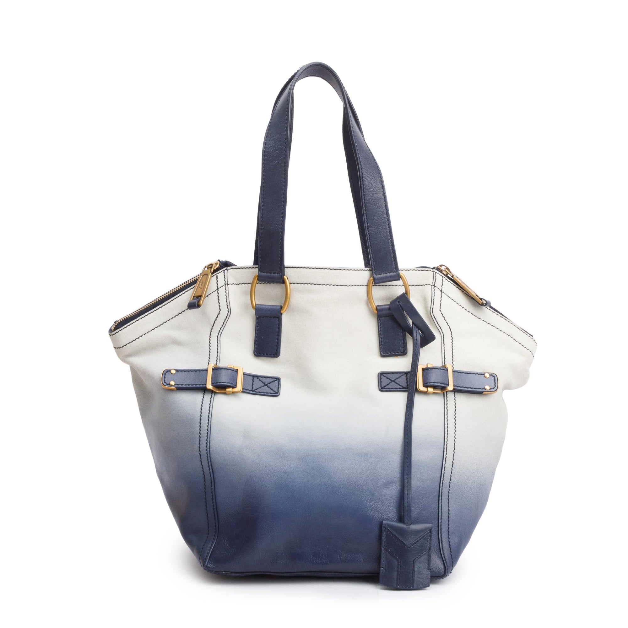 Saint Laurent Blue Ombre Leather Small Downtown Tote