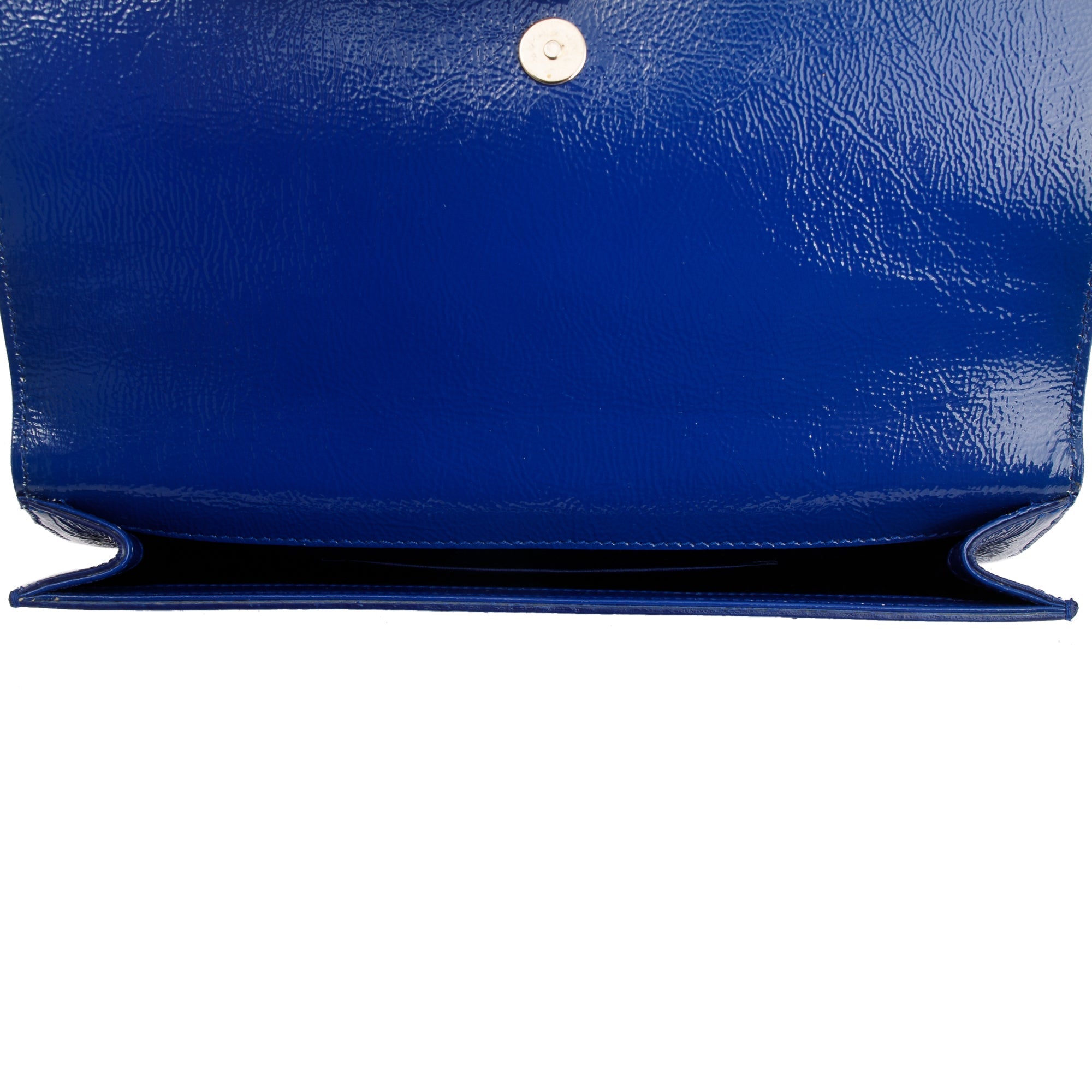 Saint Laurent Blue Patent Leather Belle de Jour Clutch