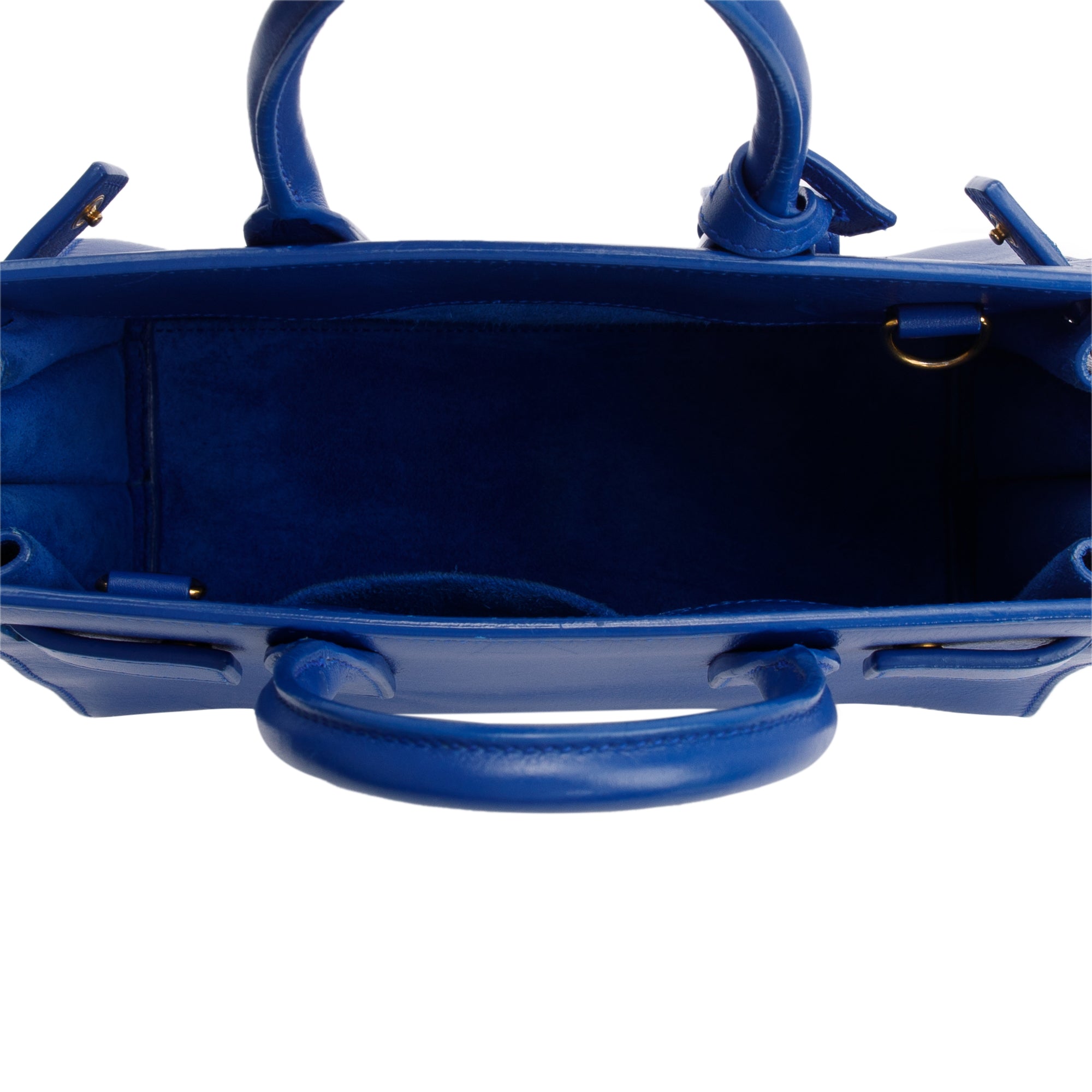 Saint Laurent Blue Smooth Leather Nano Sac De Jour w/ Strap