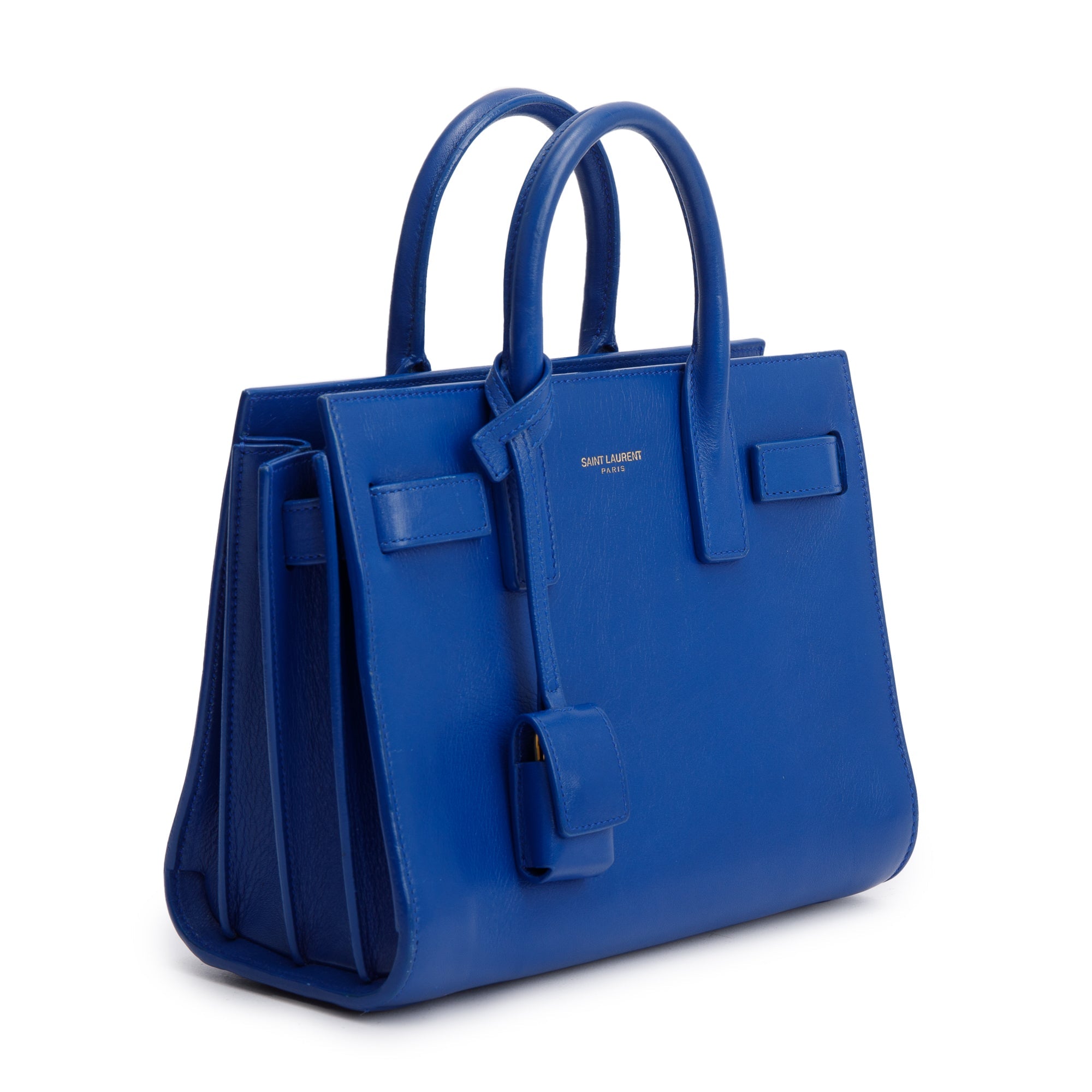 Saint Laurent Blue Smooth Leather Nano Sac De Jour w/ Strap
