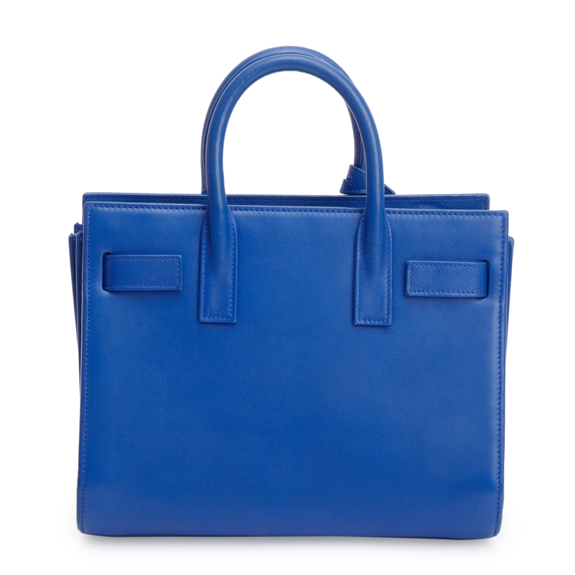 Saint Laurent Blue Smooth Leather Nano Sac De Jour w/ Strap