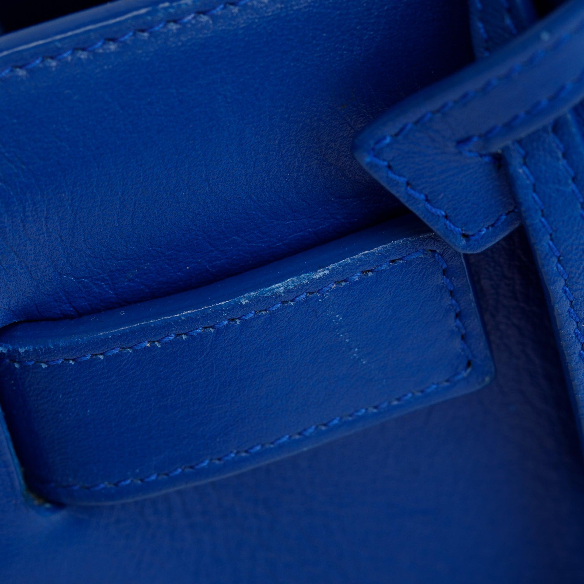 Saint Laurent Blue Smooth Leather Nano Sac De Jour w/ Strap