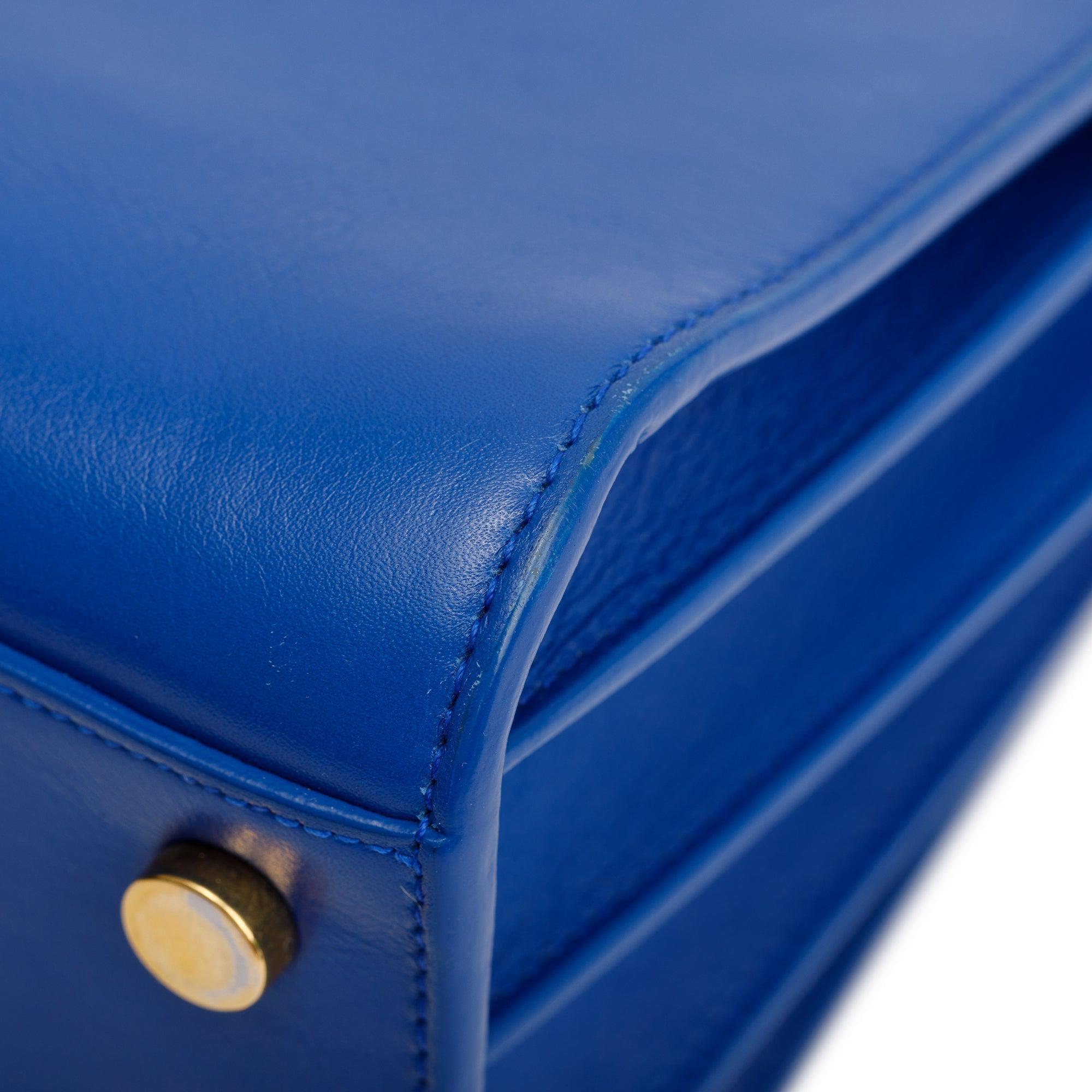 Saint Laurent Blue Smooth Leather Nano Sac De Jour w/ Strap