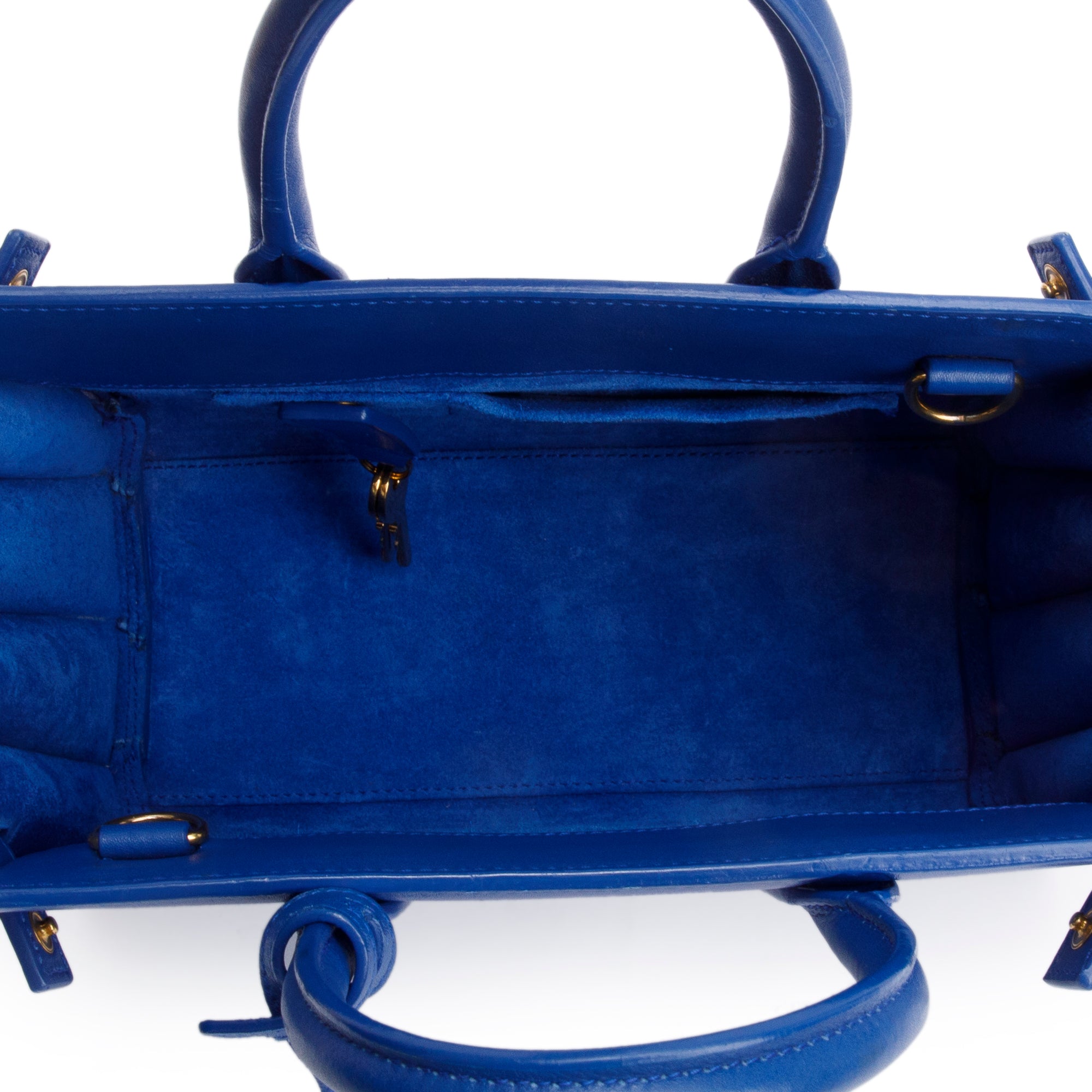Saint Laurent Blue Smooth Leather Nano Sac De Jour w/ Strap