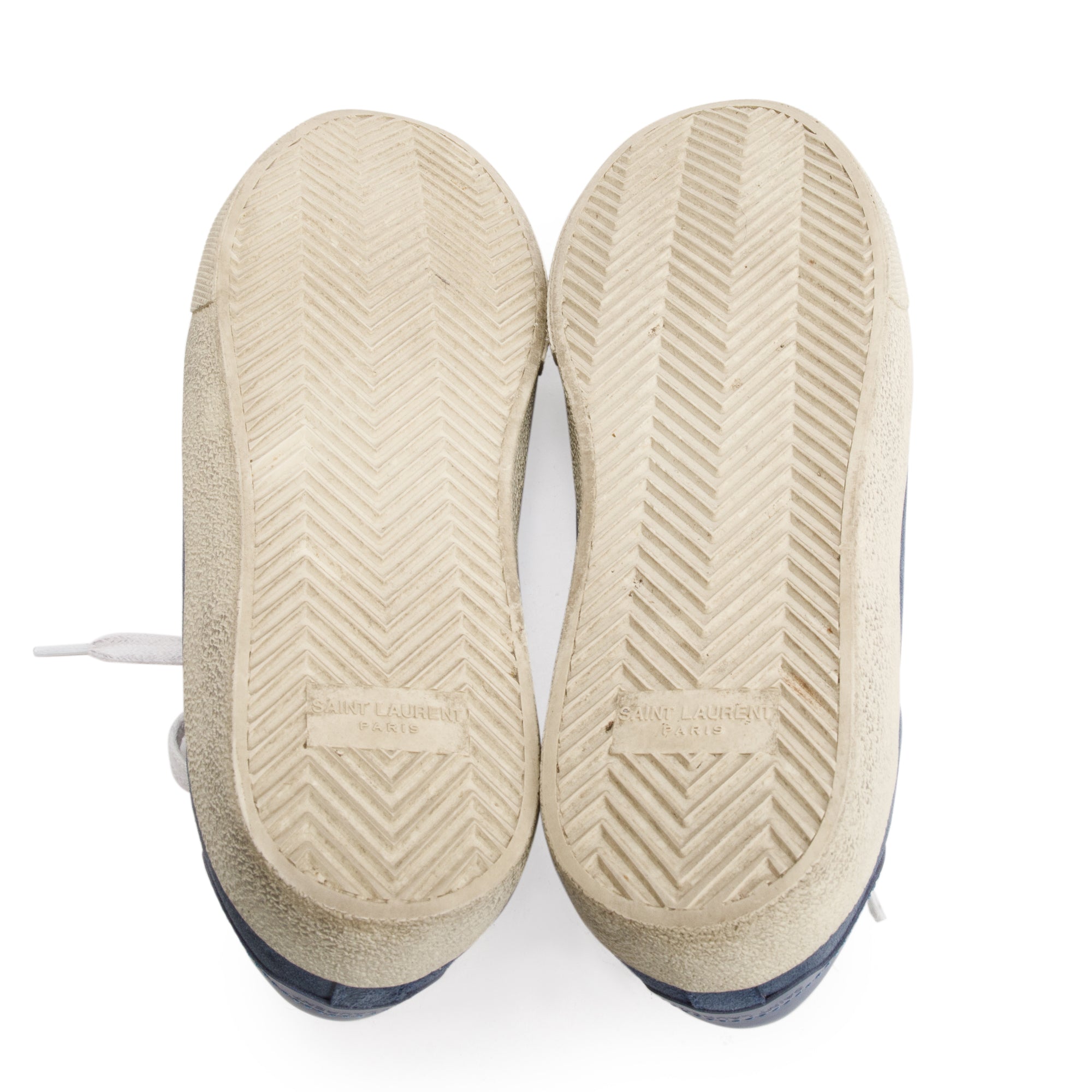 Saint Laurent Blue Suede Court Classic SL-06 Embroidered Sneakers, Size 39.5