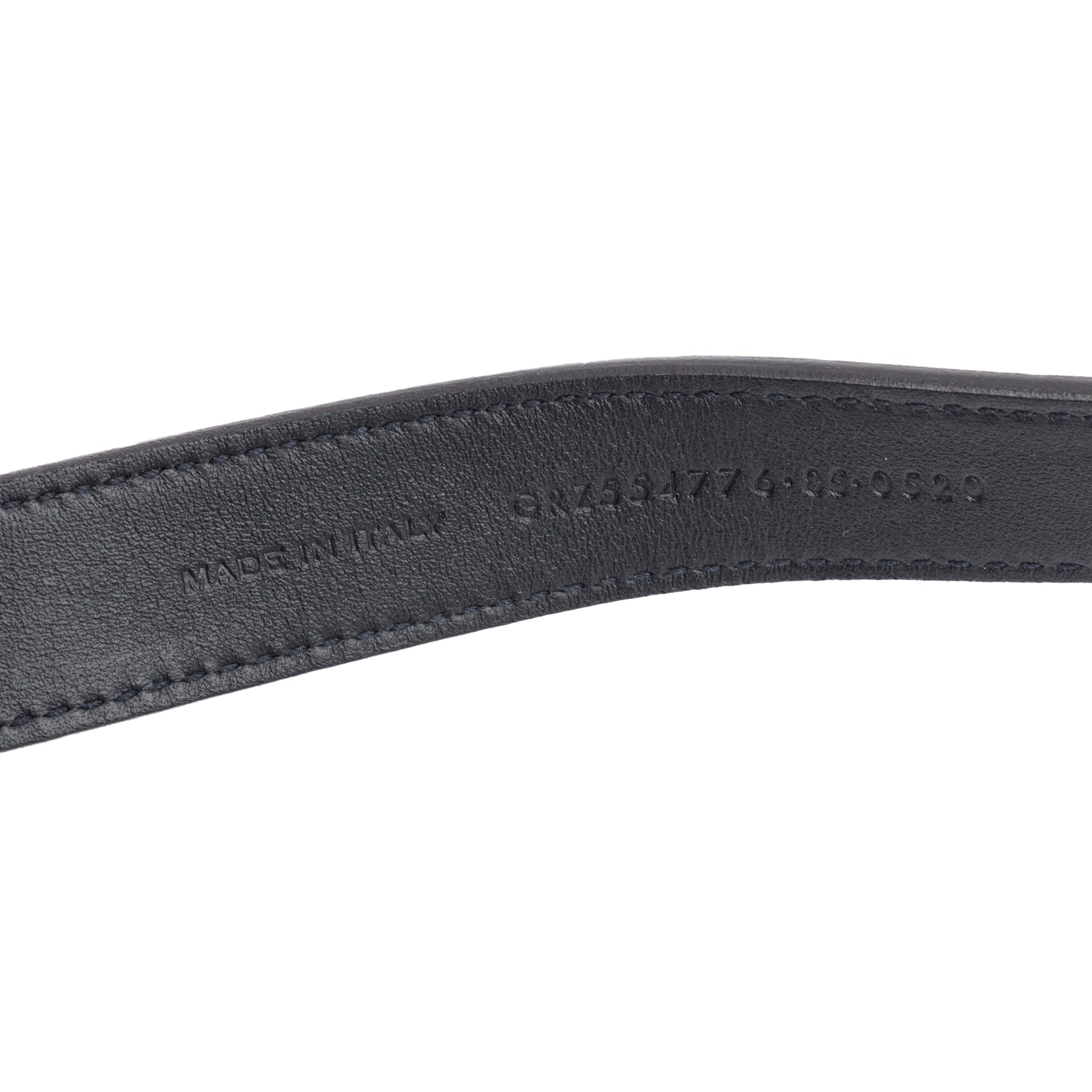 Saint Laurent Brown Croc-Embossed Leather Skinny Belt 85