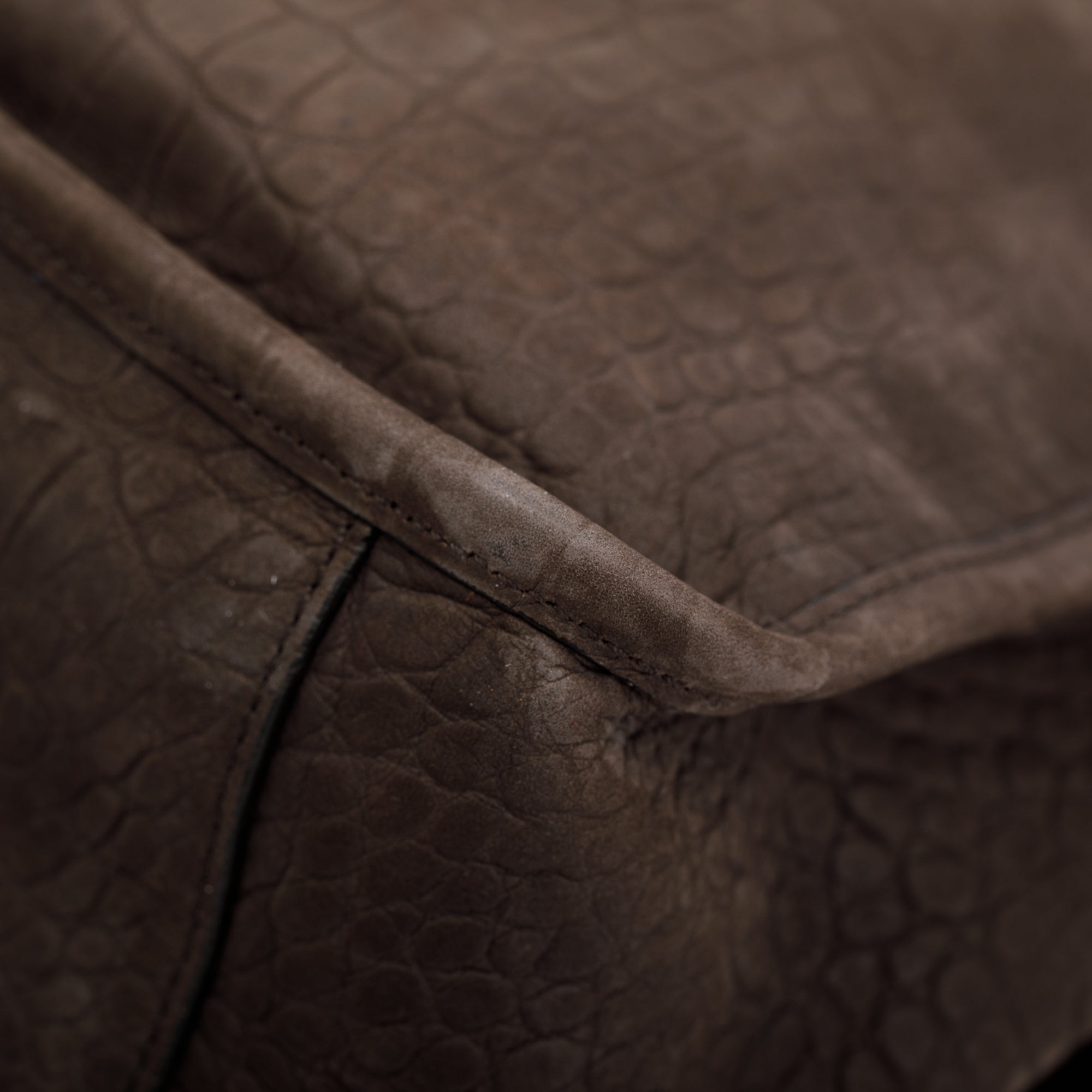 Saint Laurent Brown Crocodile Embossed Nubuck Medium Niki Shoulder Bag