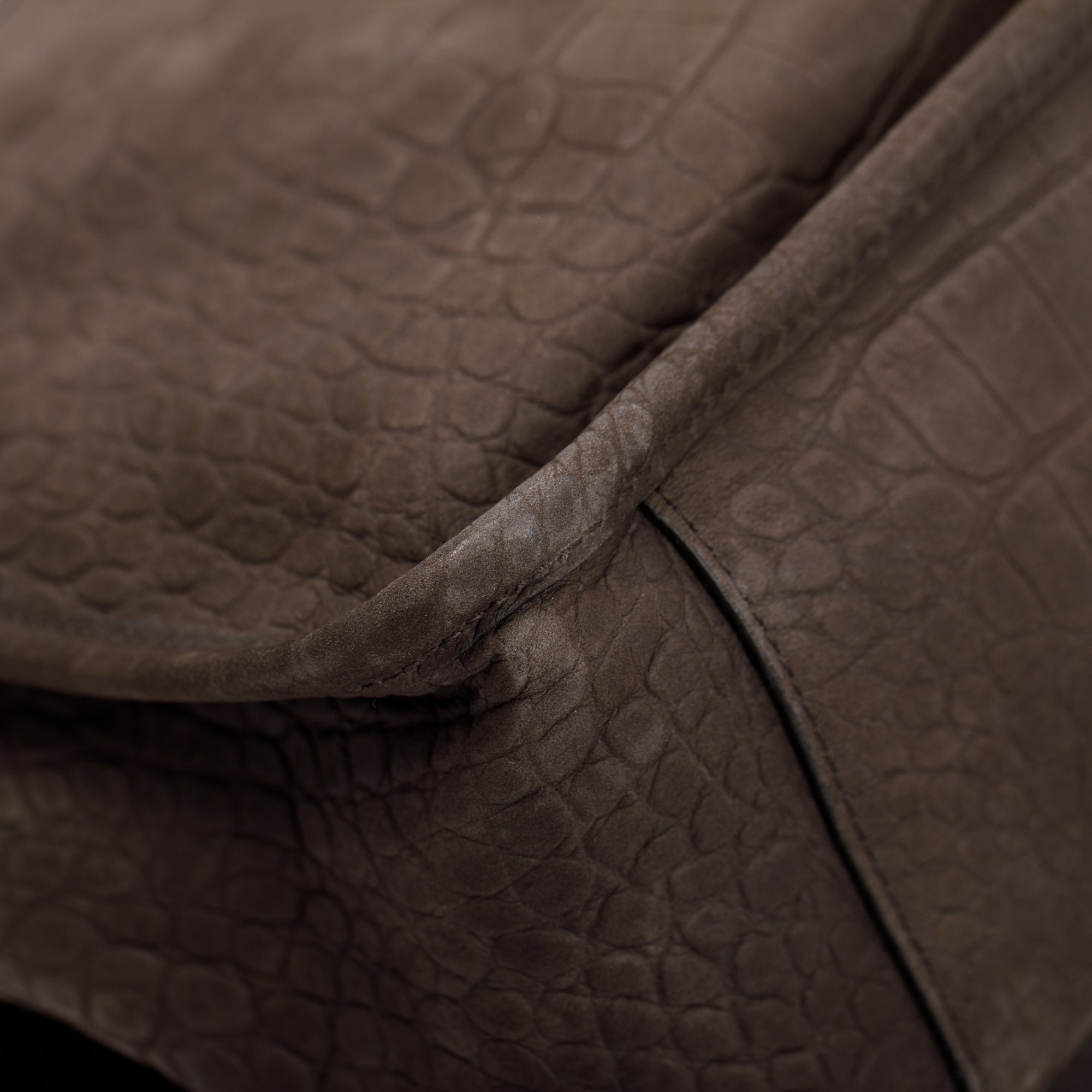 Saint Laurent Brown Crocodile Embossed Nubuck Medium Niki Shoulder Bag