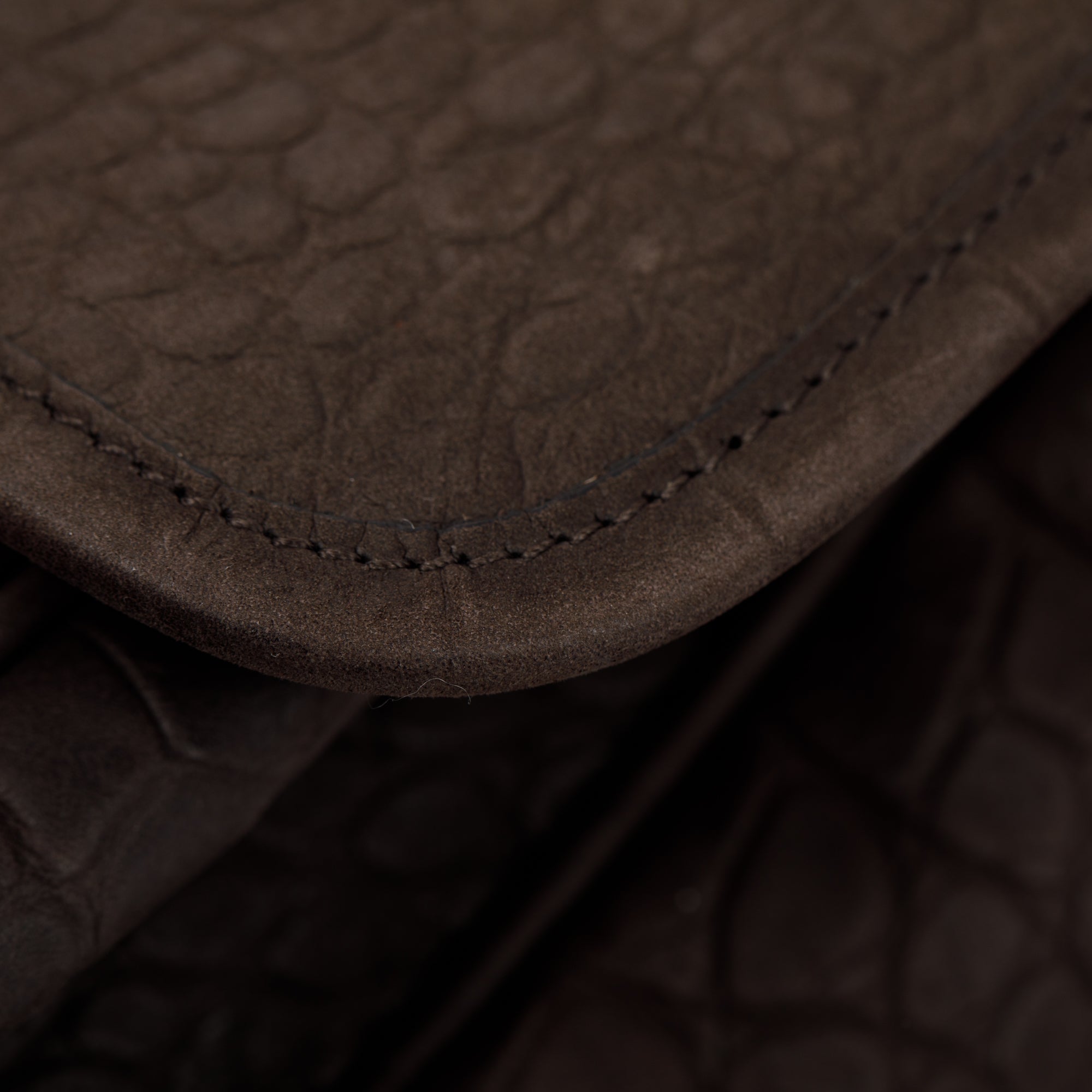 Saint Laurent Brown Crocodile Embossed Nubuck Medium Niki Shoulder Bag