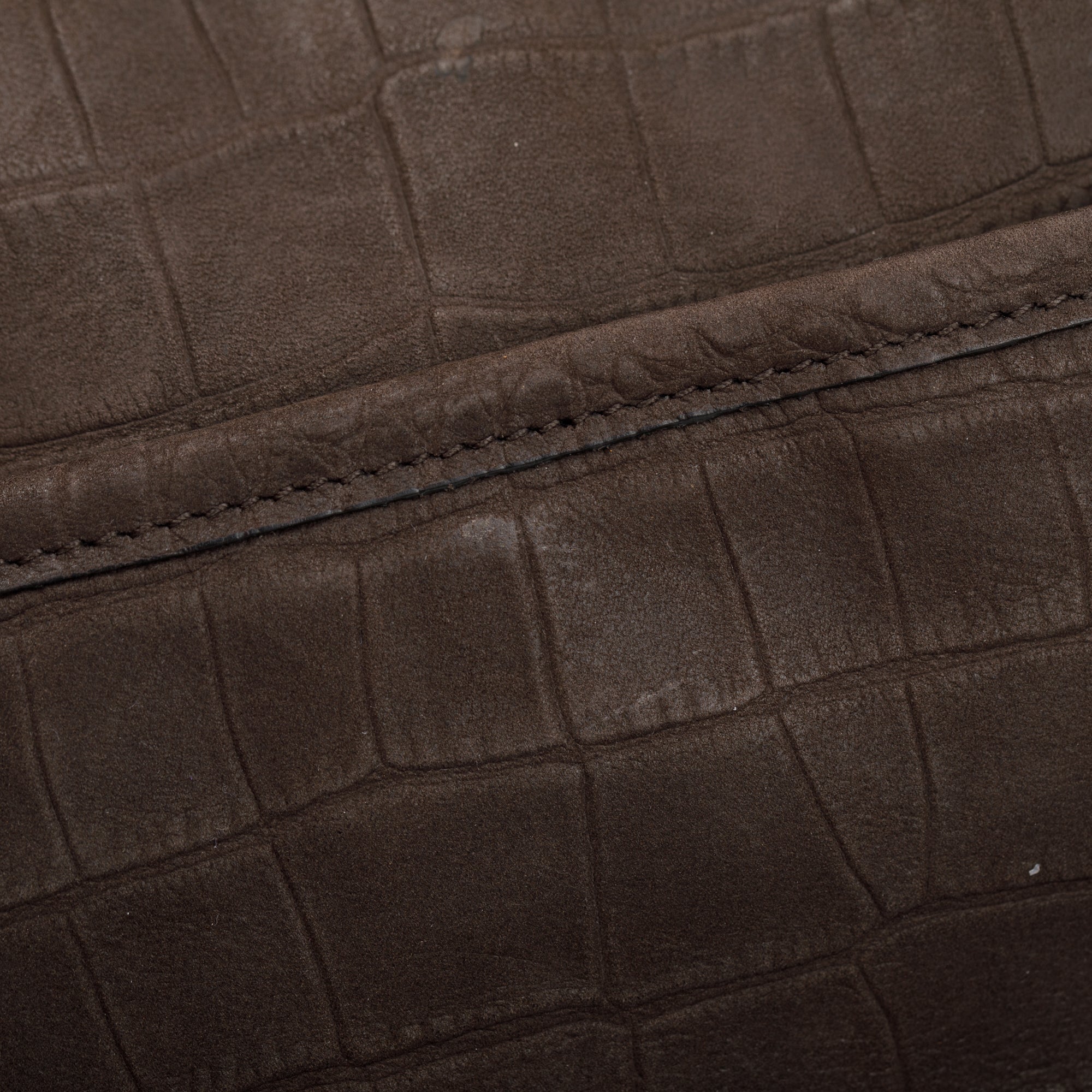 Saint Laurent Brown Crocodile Embossed Nubuck Medium Niki Shoulder Bag