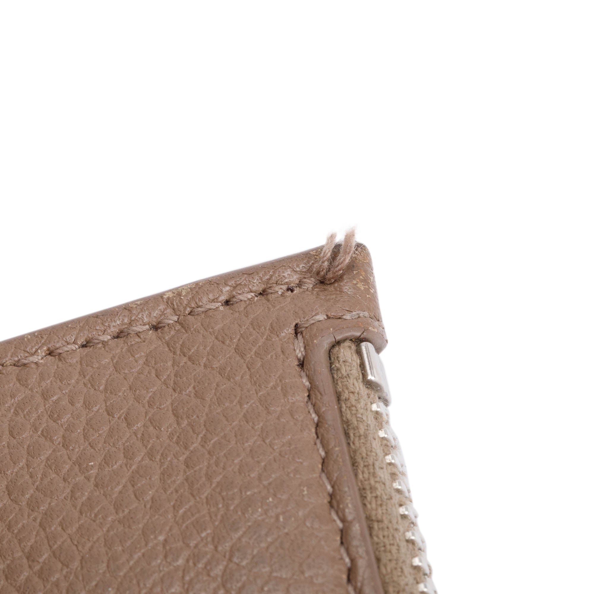 Saint Laurent Brown Grain De Poudre Paris Fragments Zipped Card Case w/ Box