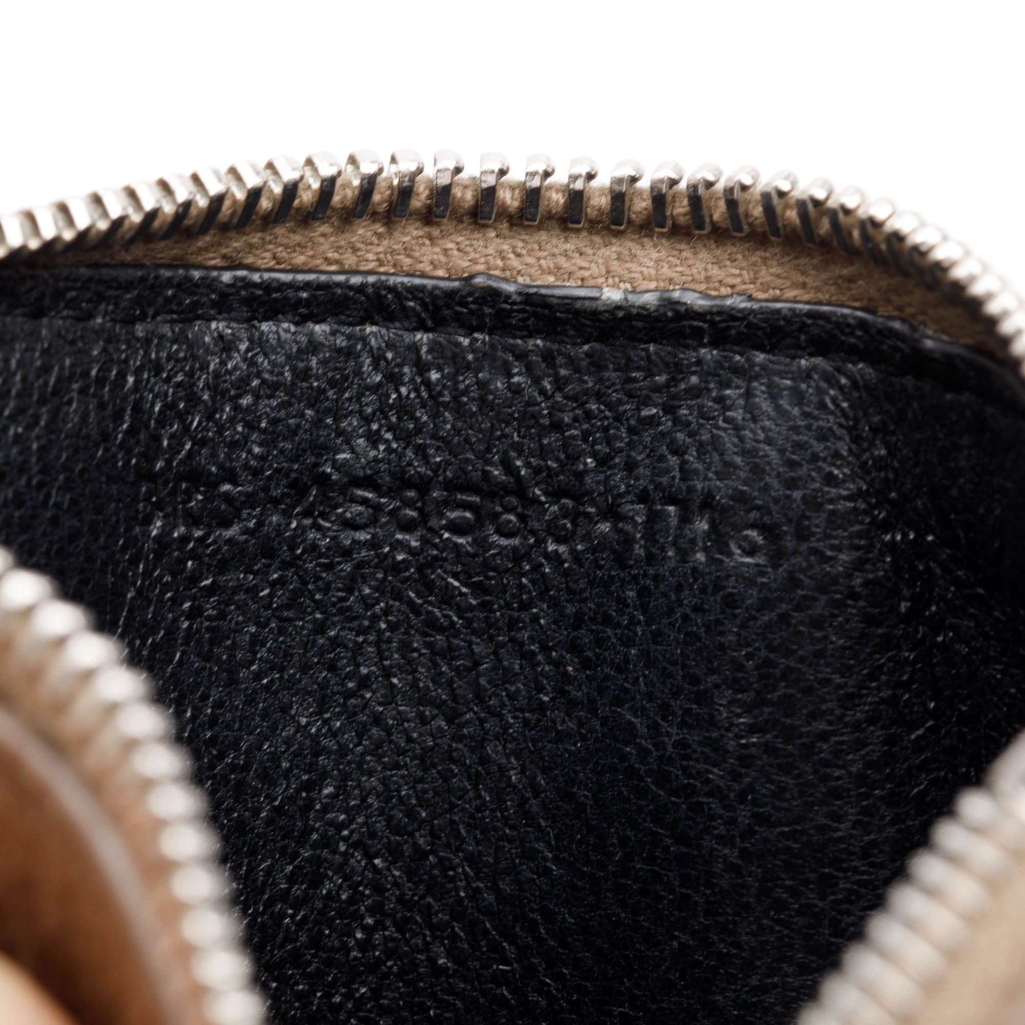 Saint Laurent Brown Grain De Poudre Paris Fragments Zipped Card Case w/ Box