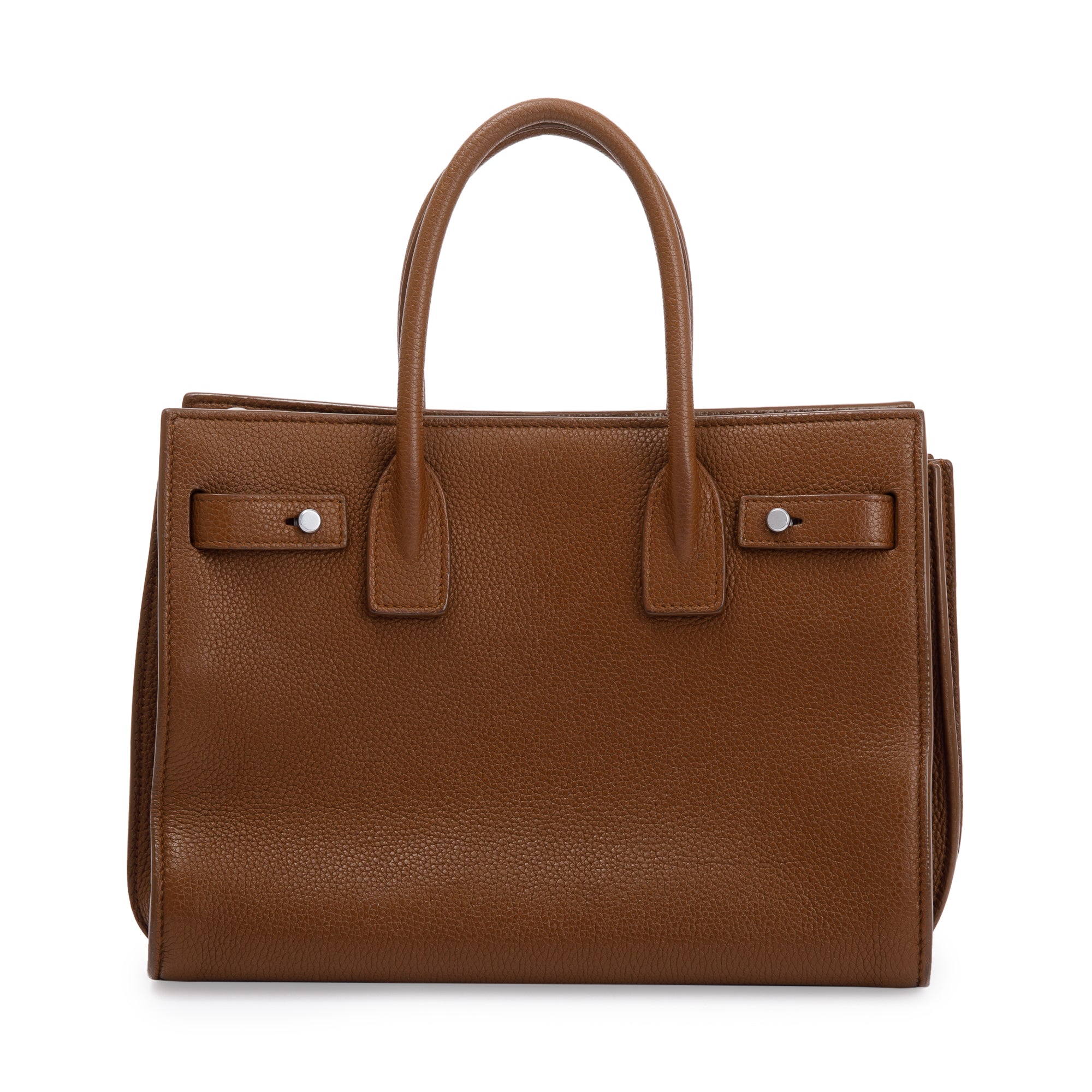 Saint Laurent Brown Grained Calfskin Leather Baby Sac De Jour w/ Strap & Pouch