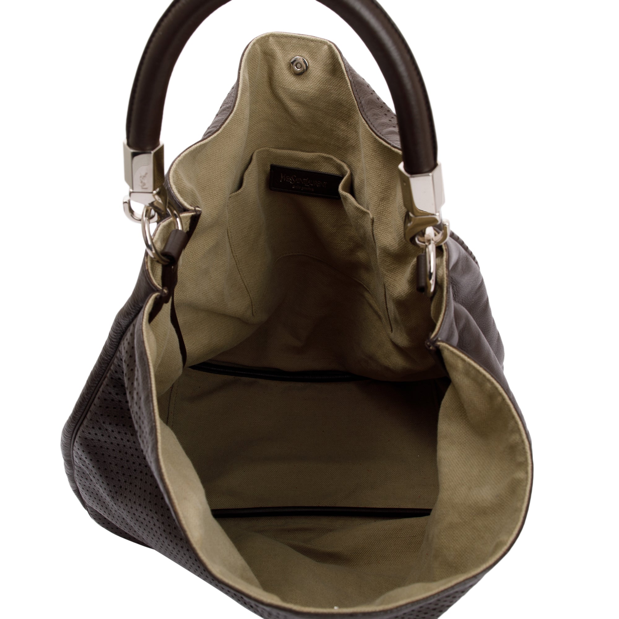 Saint Laurent Brown Perforated Leather Roady Hobo