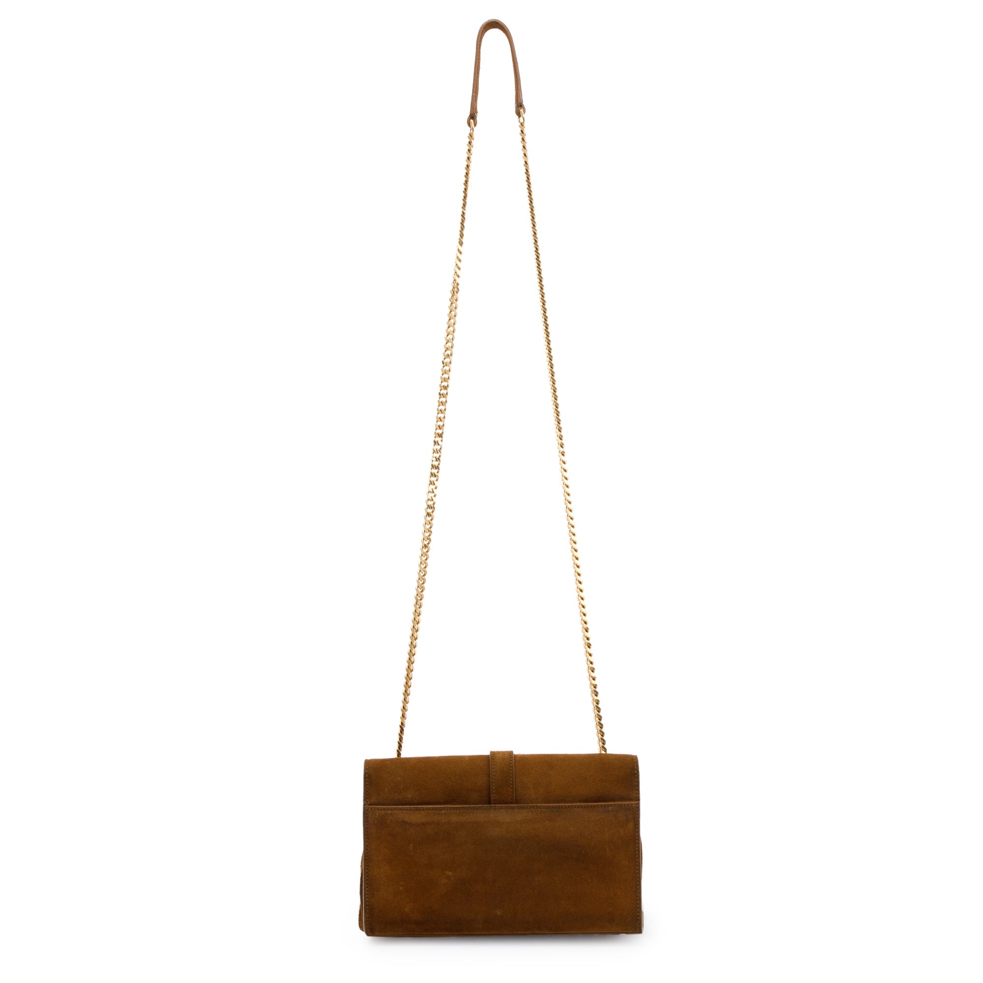 Saint Laurent Brown Suede Baby Fringe Crosssbody Bag w/ Box