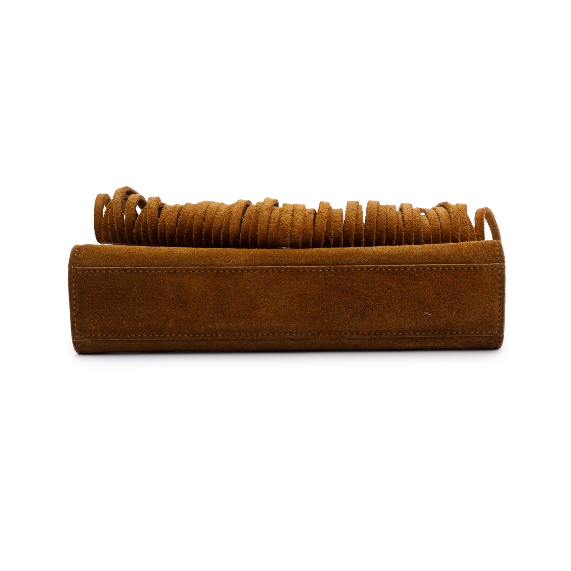 Saint Laurent Brown Suede Baby Fringe Crosssbody Bag w/ Box