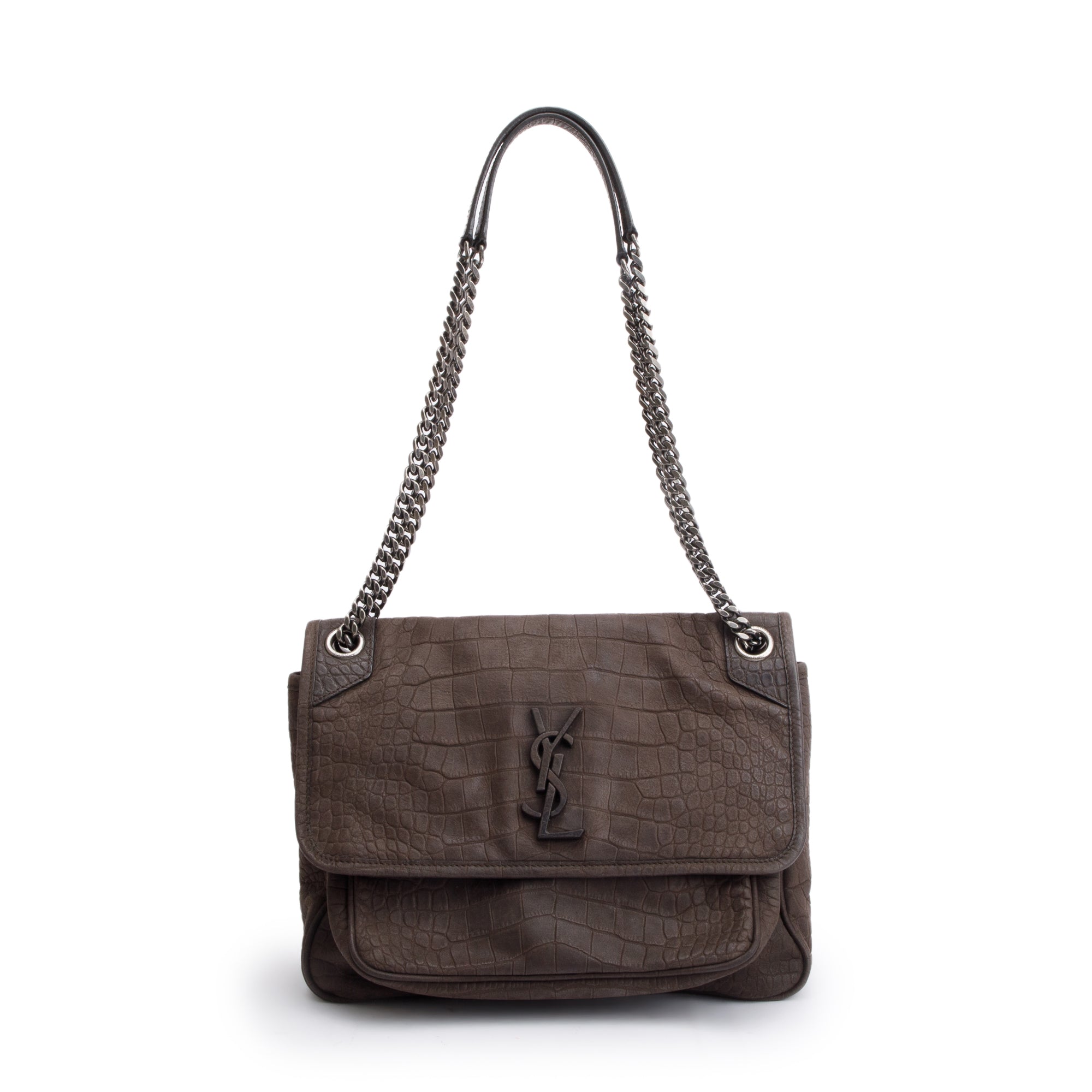 Saint Laurent Brown Suede Medium Niki Shoulder Bag