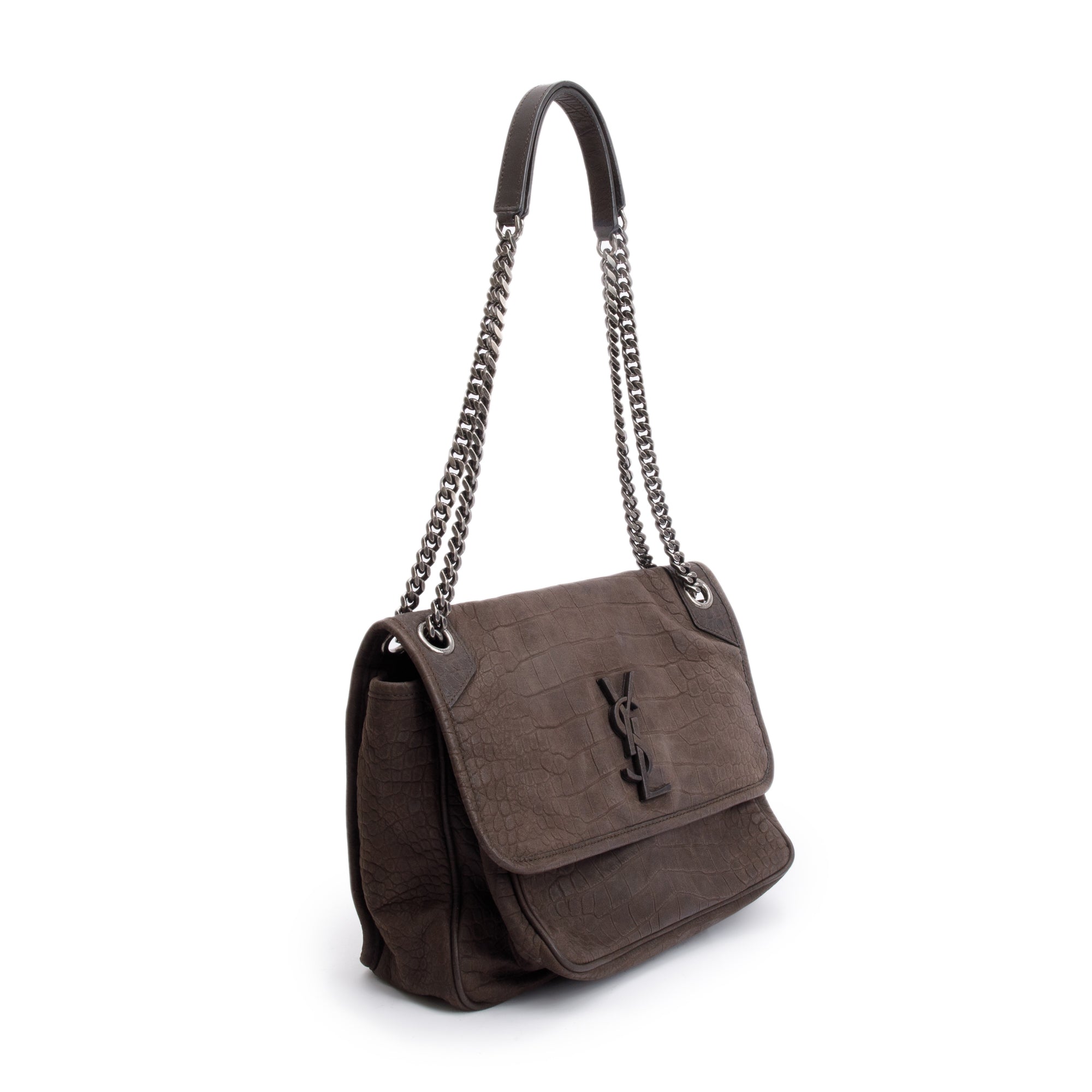 Saint Laurent Brown Suede Medium Niki Shoulder Bag