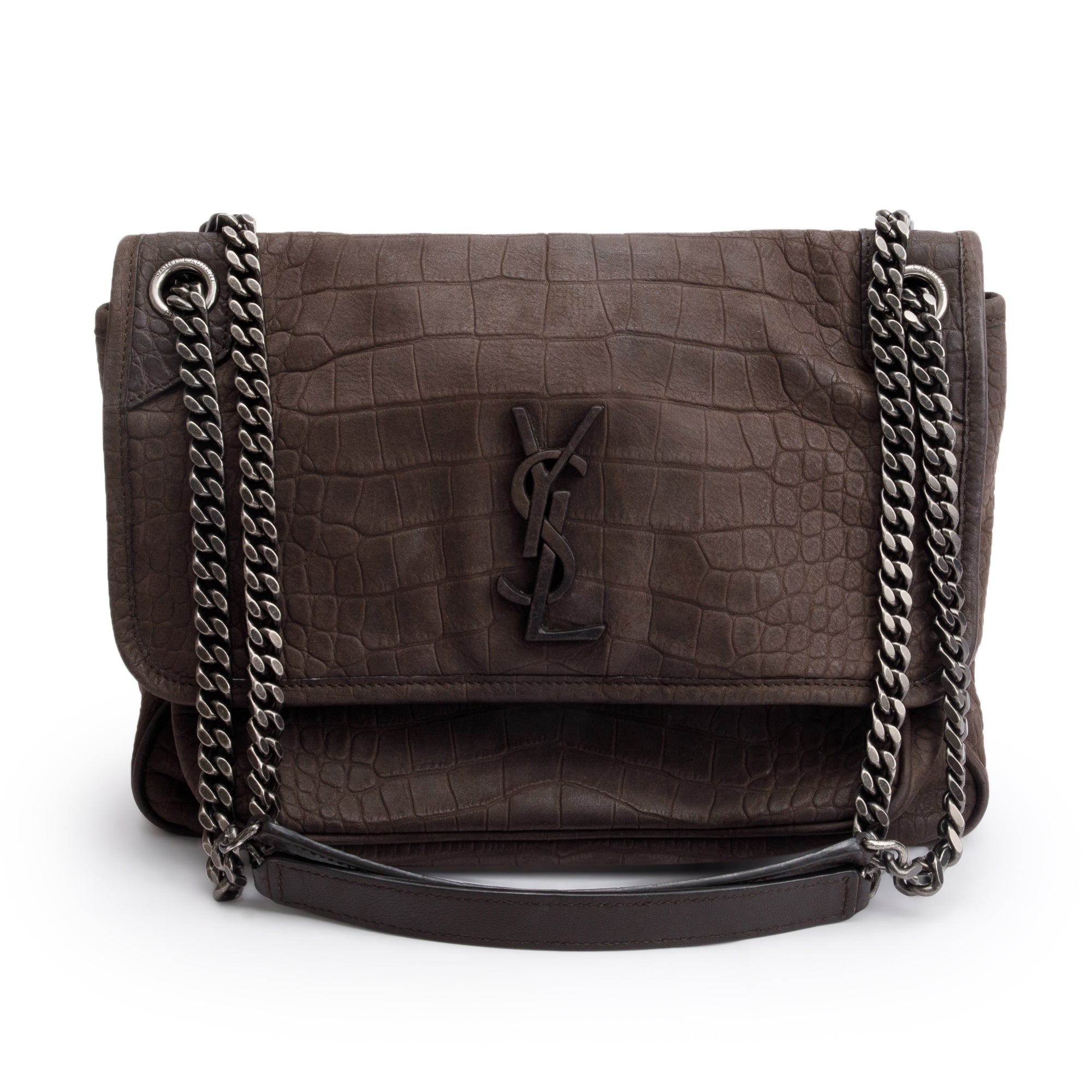 Saint Laurent Brown Suede Medium Niki Shoulder Bag