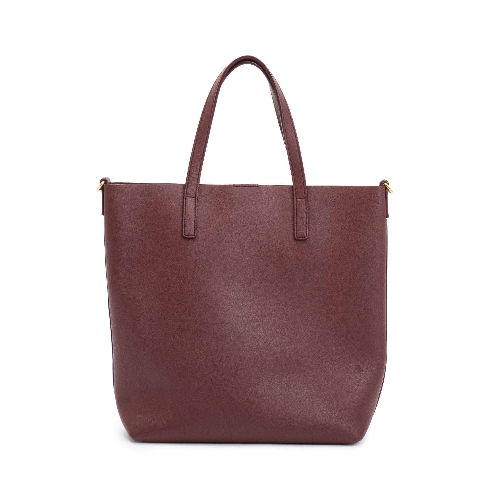 Saint Laurent Burgandy Leather Toy Shopping Tote w/ Strap