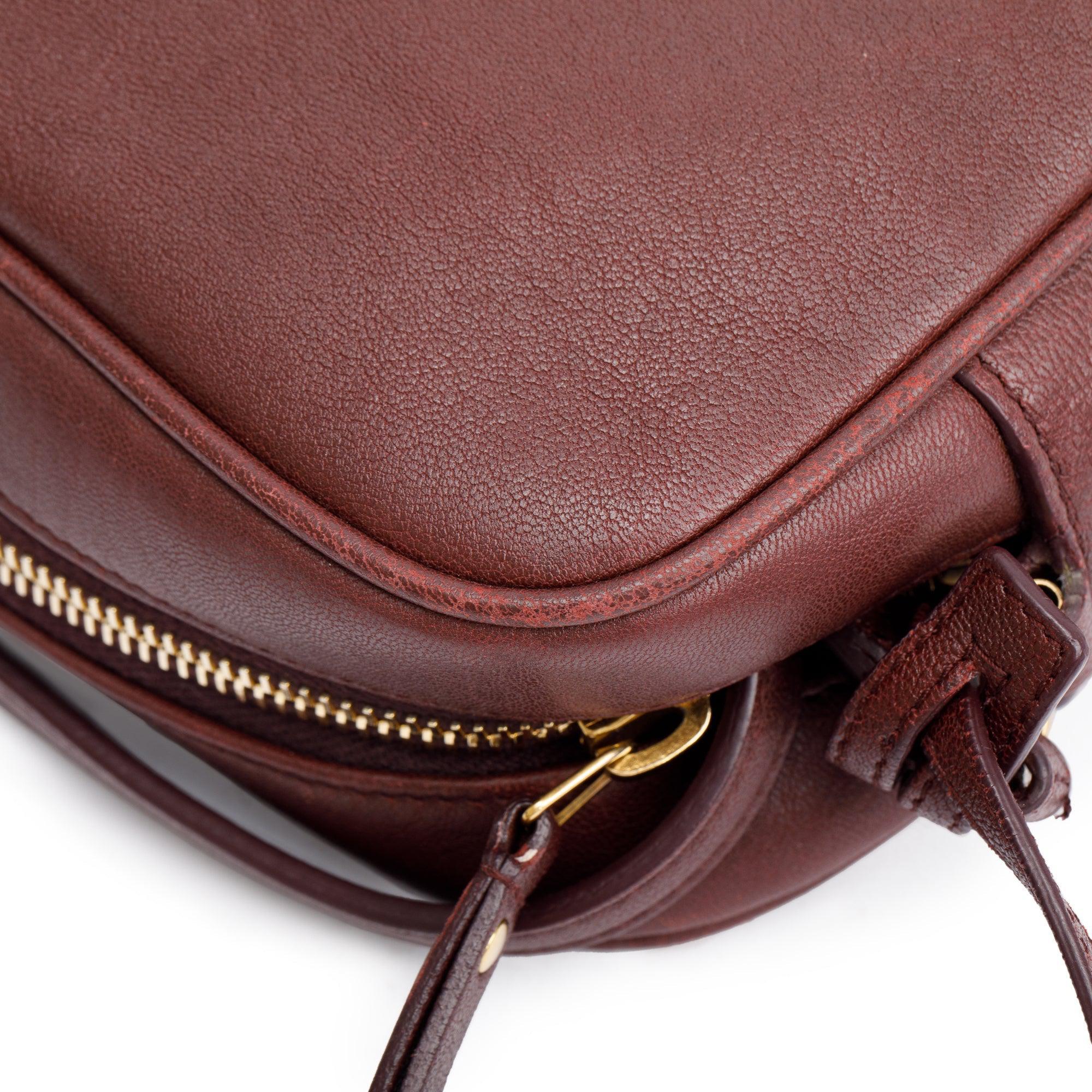 Saint Laurent Burgundy Monogram Leather Small Lou Camera Bag