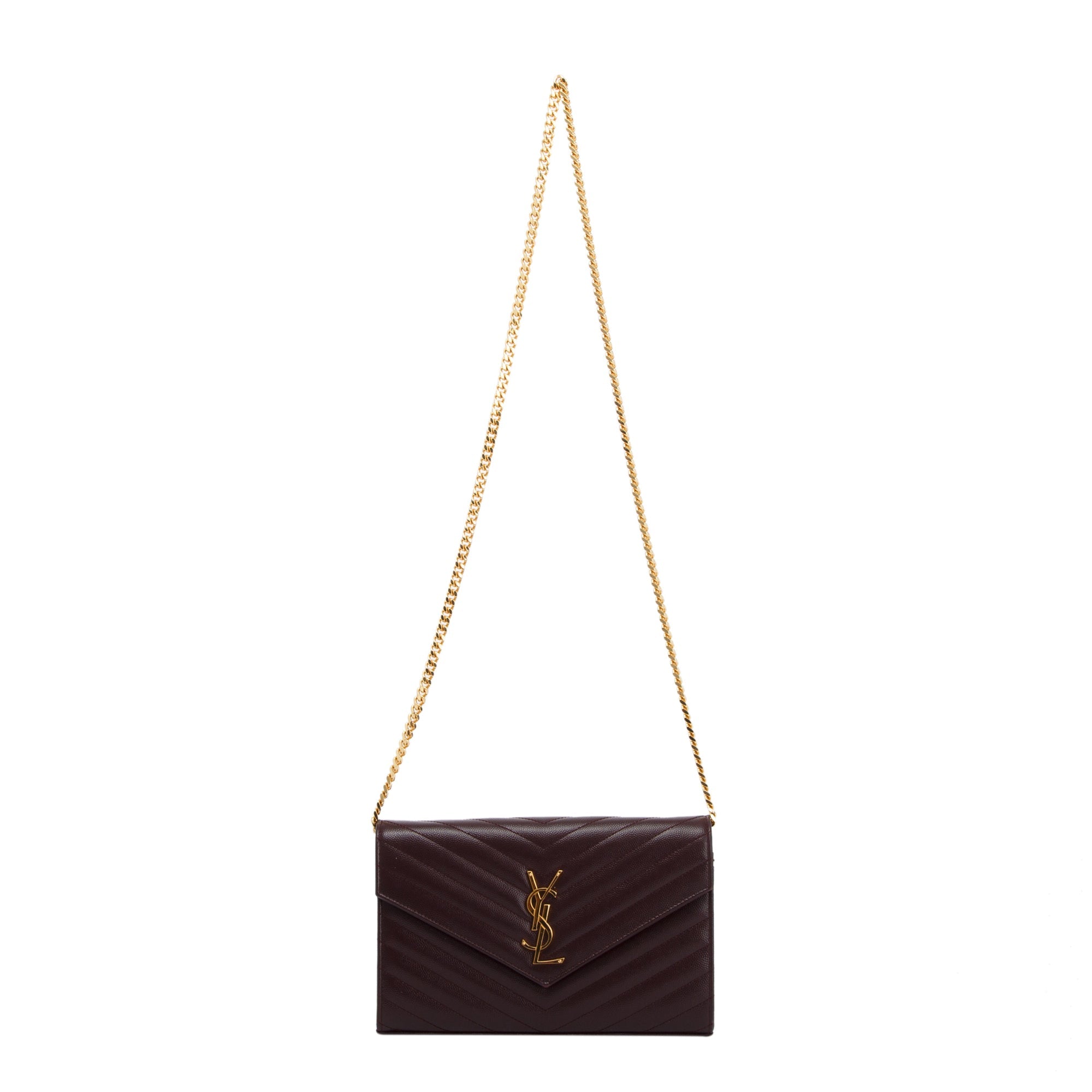 Saint Laurent Cassandre Matelasse Chain Wallet