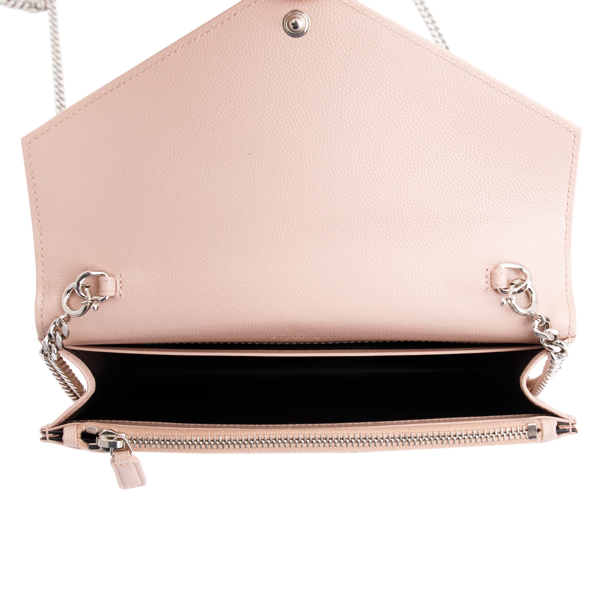 Saint Laurent Cassandre Matelasse Envelope Chain Wallet