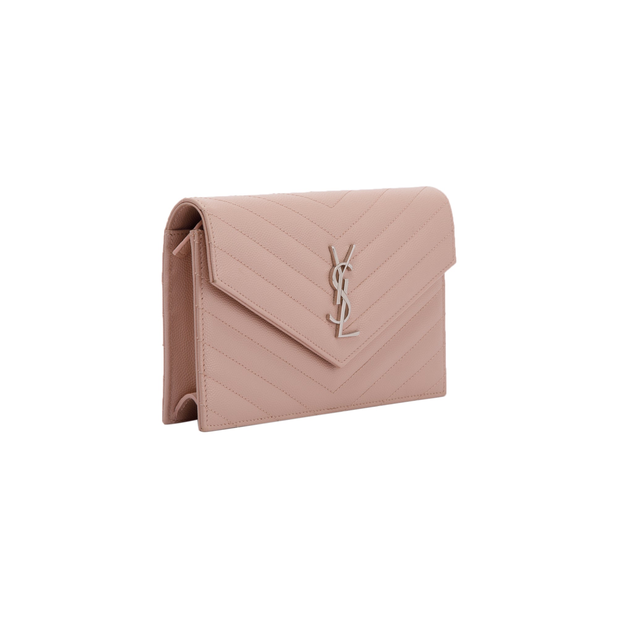 Saint Laurent Cassandre Matelasse Envelope Chain Wallet