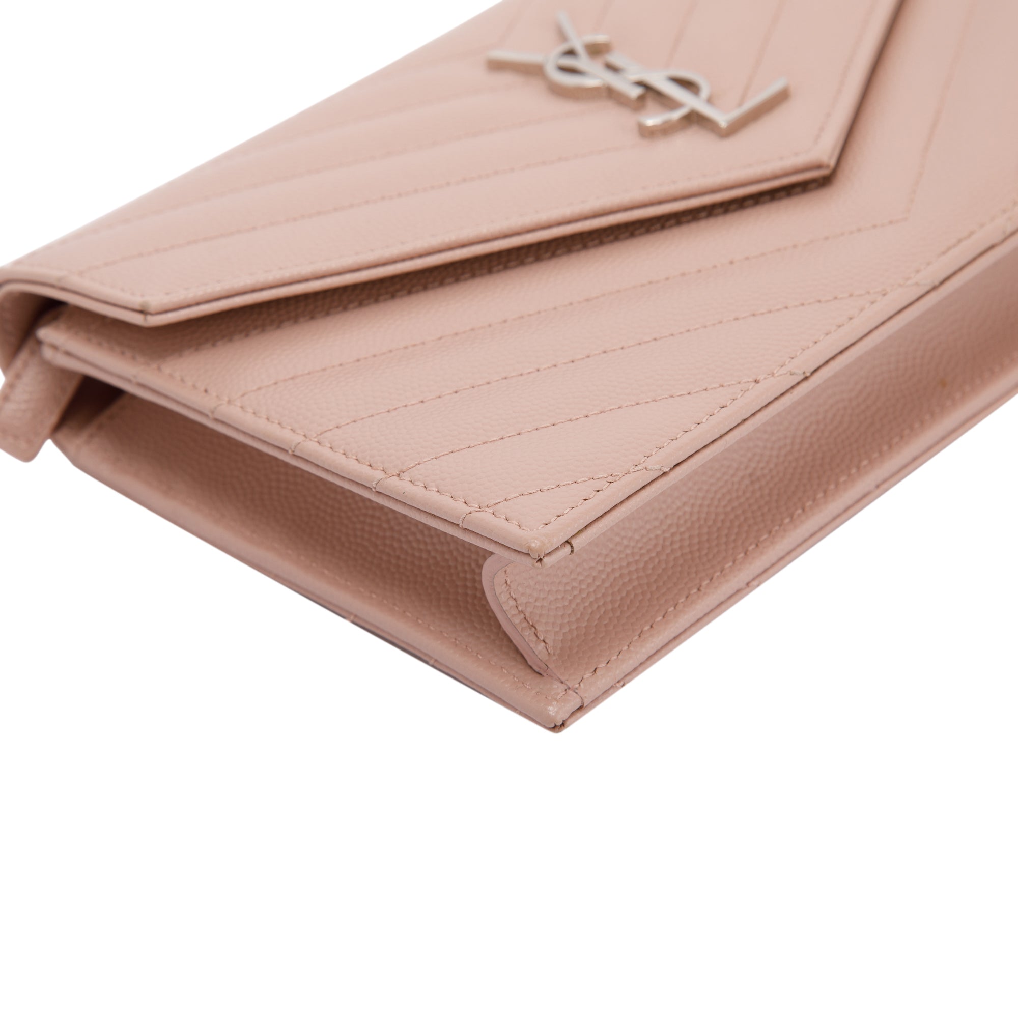 Saint Laurent Cassandre Matelasse Envelope Chain Wallet