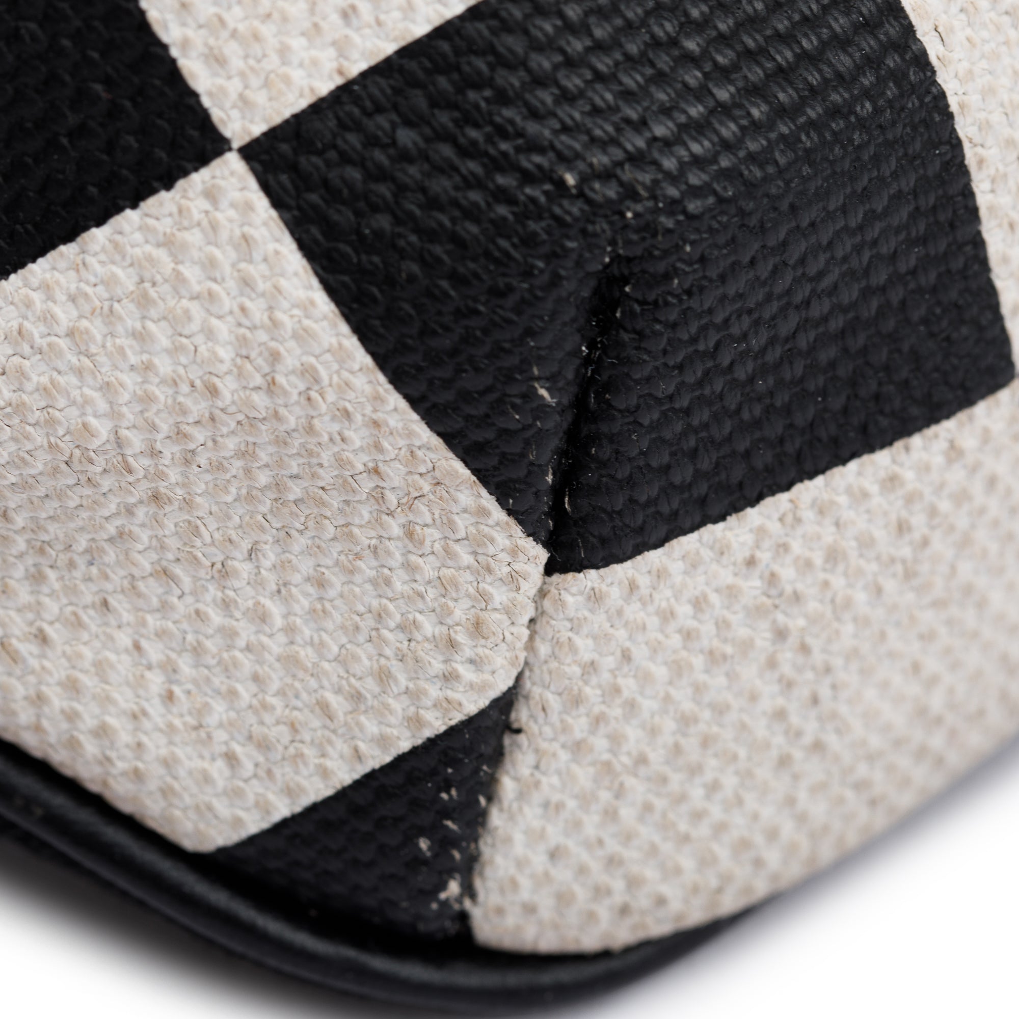 Saint Laurent Checkered Print Canvas Belt Bag