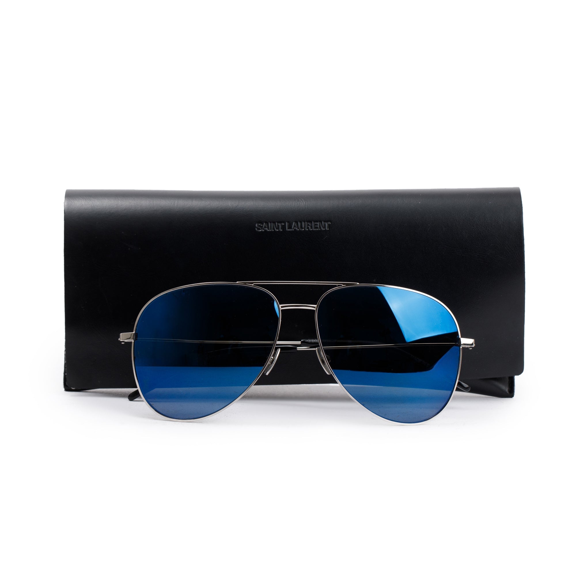 Saint Laurent Classic II Aviator Sunglasses w/ Case