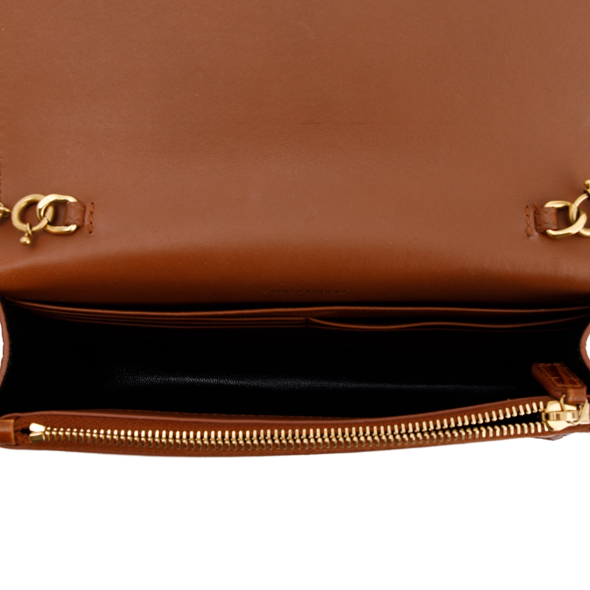 Saint Laurent Croc Embossed Kate Tassel Wallet on Chain