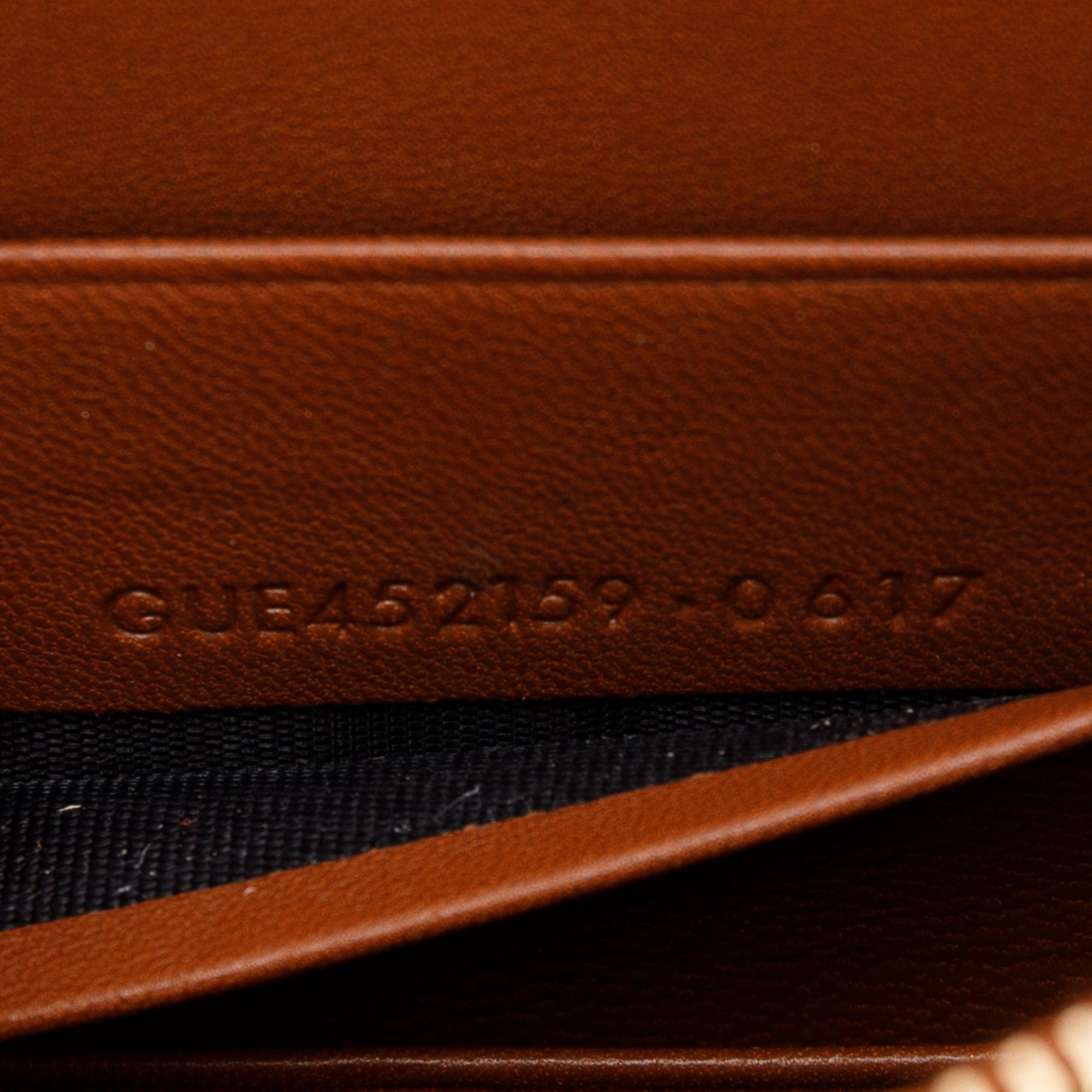 Saint Laurent Croc Embossed Kate Tassel Wallet on Chain