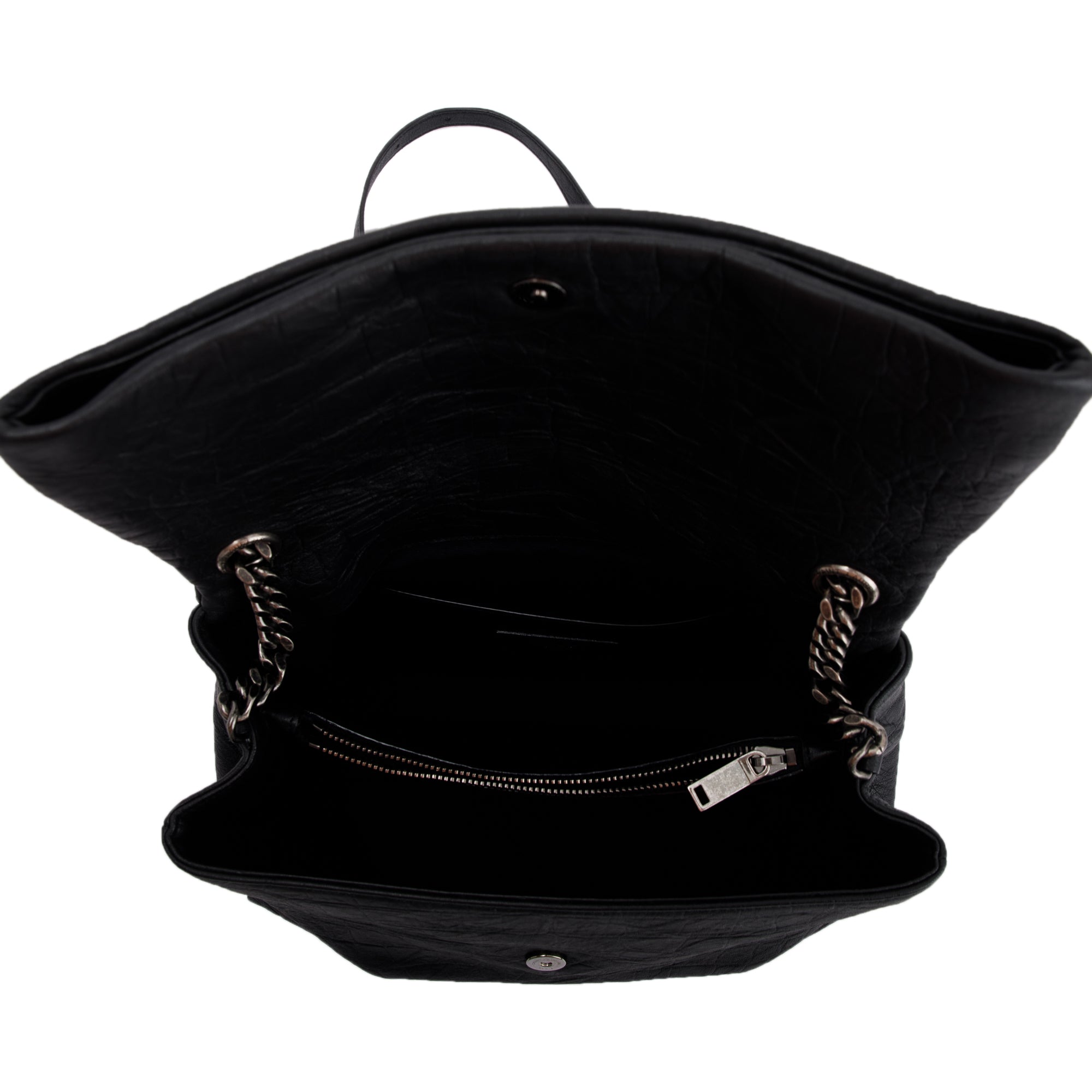 Saint Laurent Crocodile Embossed Medium Monogram West Hollywood Fold-Over Bag