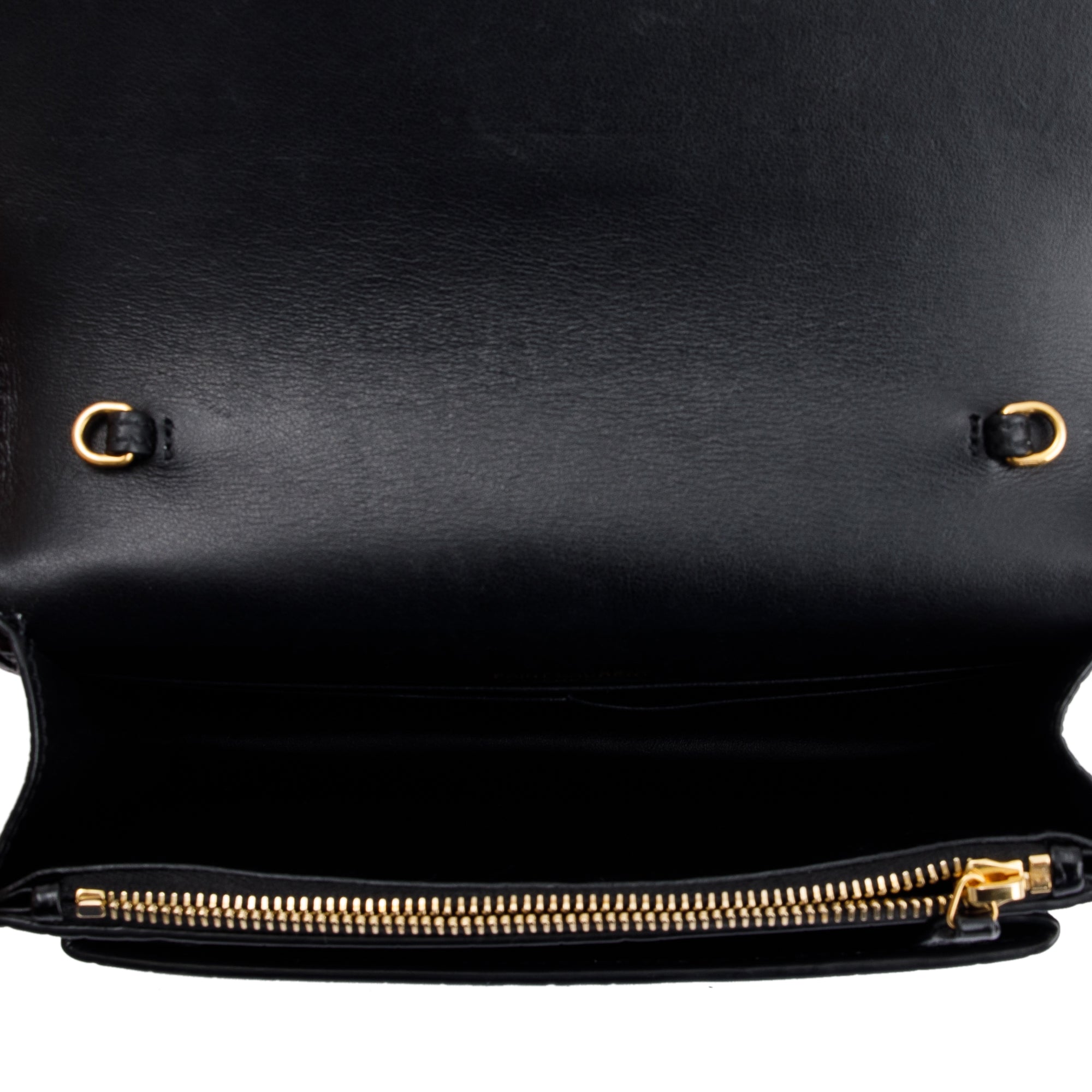 Saint Laurent Crocodile Embossed Sunset Chain Wallet W/O Strap