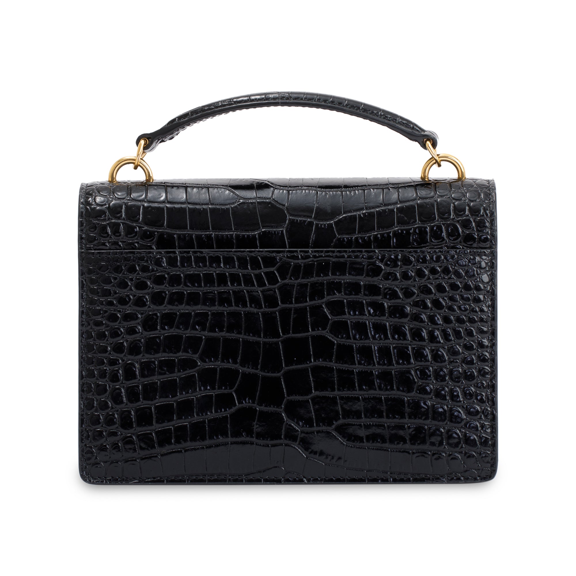 Saint Laurent Crocodile Embossed Sunset Chain Wallet W/O Strap