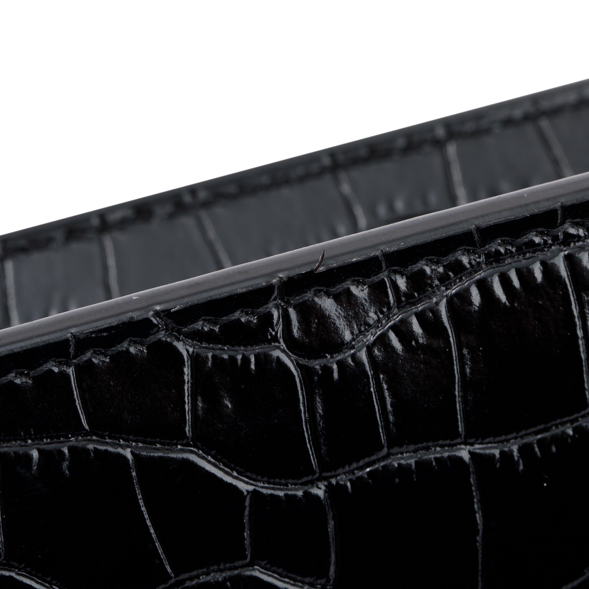 Saint Laurent Crocodile Embossed Sunset Chain Wallet W/O Strap