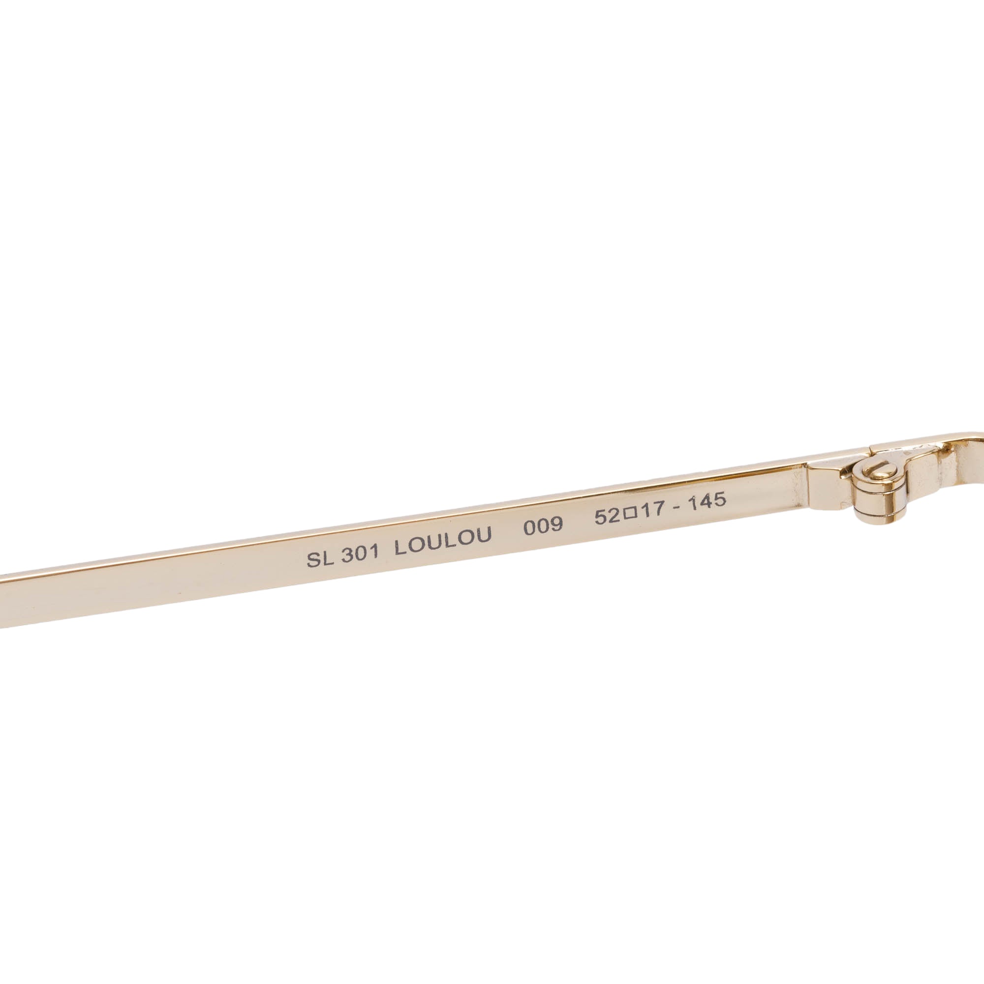 Saint Laurent Gold Tone New Wave SL 301 Loulou Heart Sunglasses w/ Case