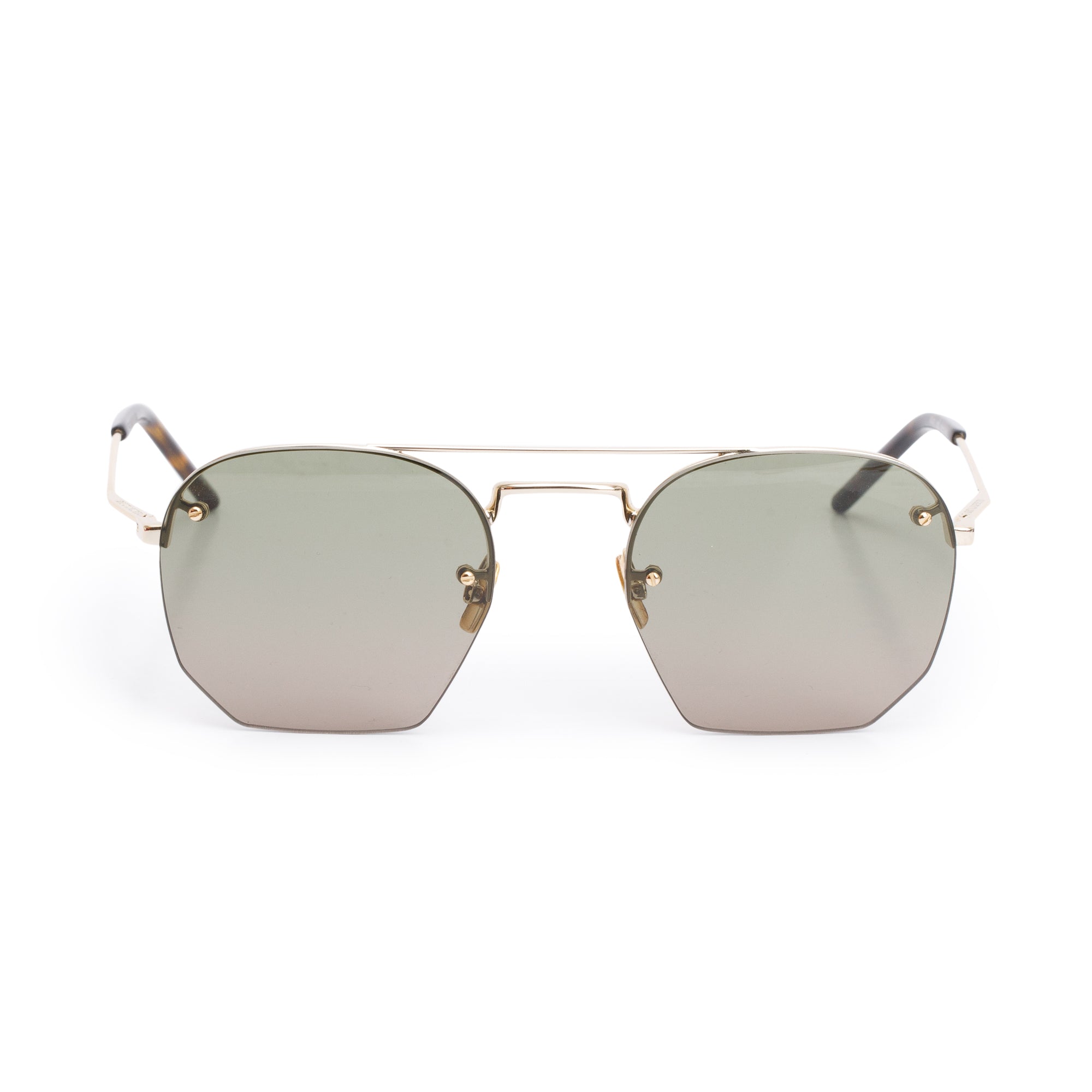 Saint Laurent Gold Tone SL 422 Aviator Sunglasses w/ Case