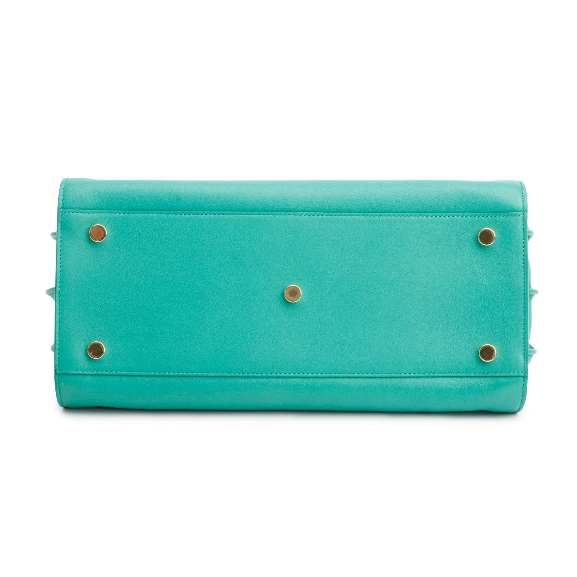 Saint Laurent Green Leather Small Sac De Jour w/ Strap