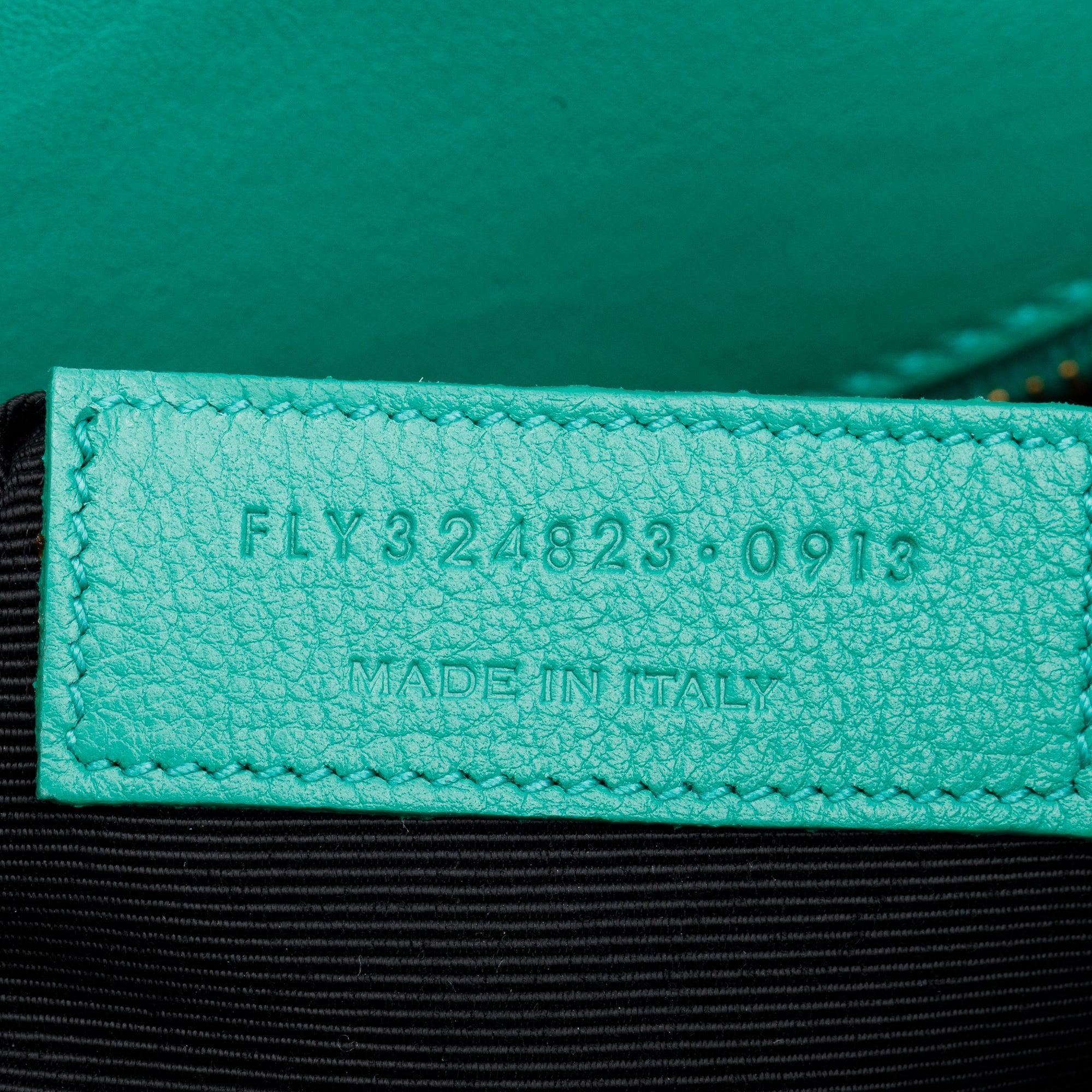 Saint Laurent Green Leather Small Sac De Jour w/ Strap