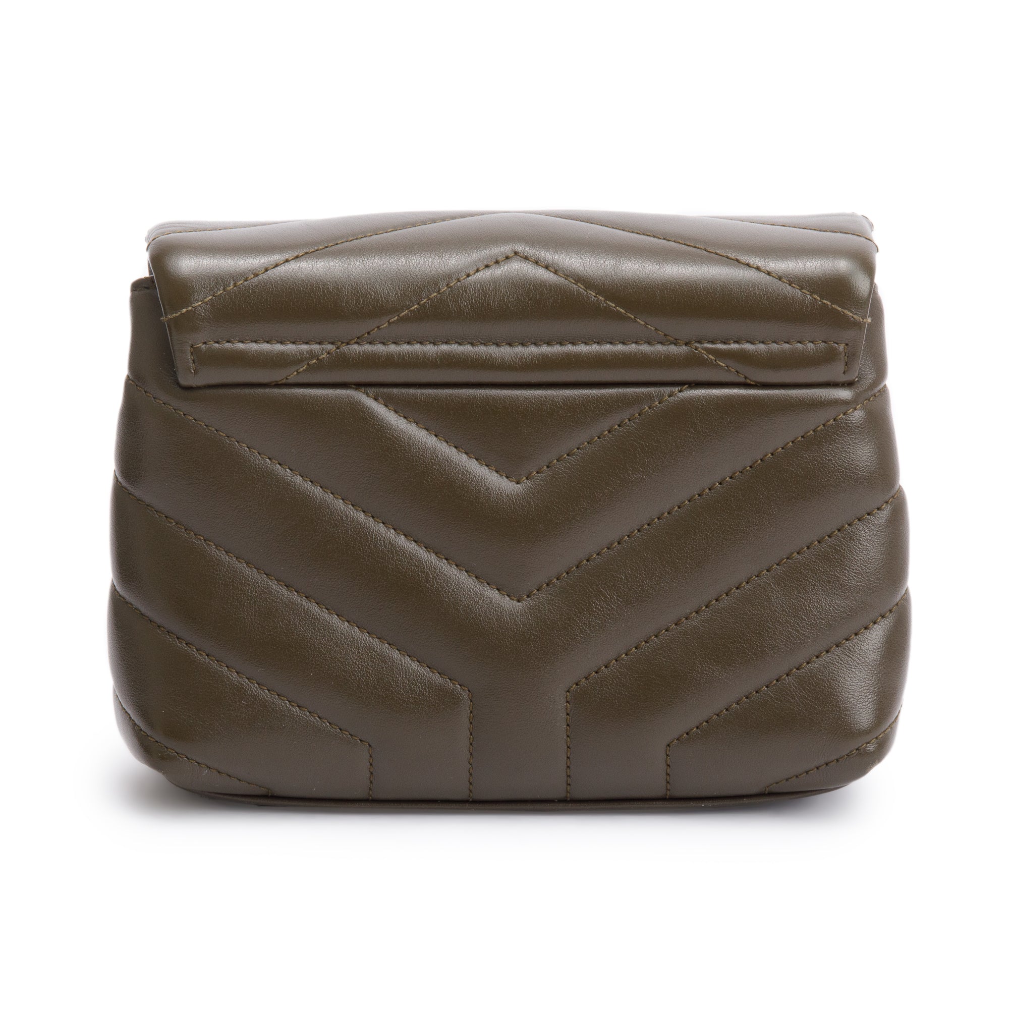 Saint Laurent Green Monogram Matelasse Toy Loulou Crossbody Bag