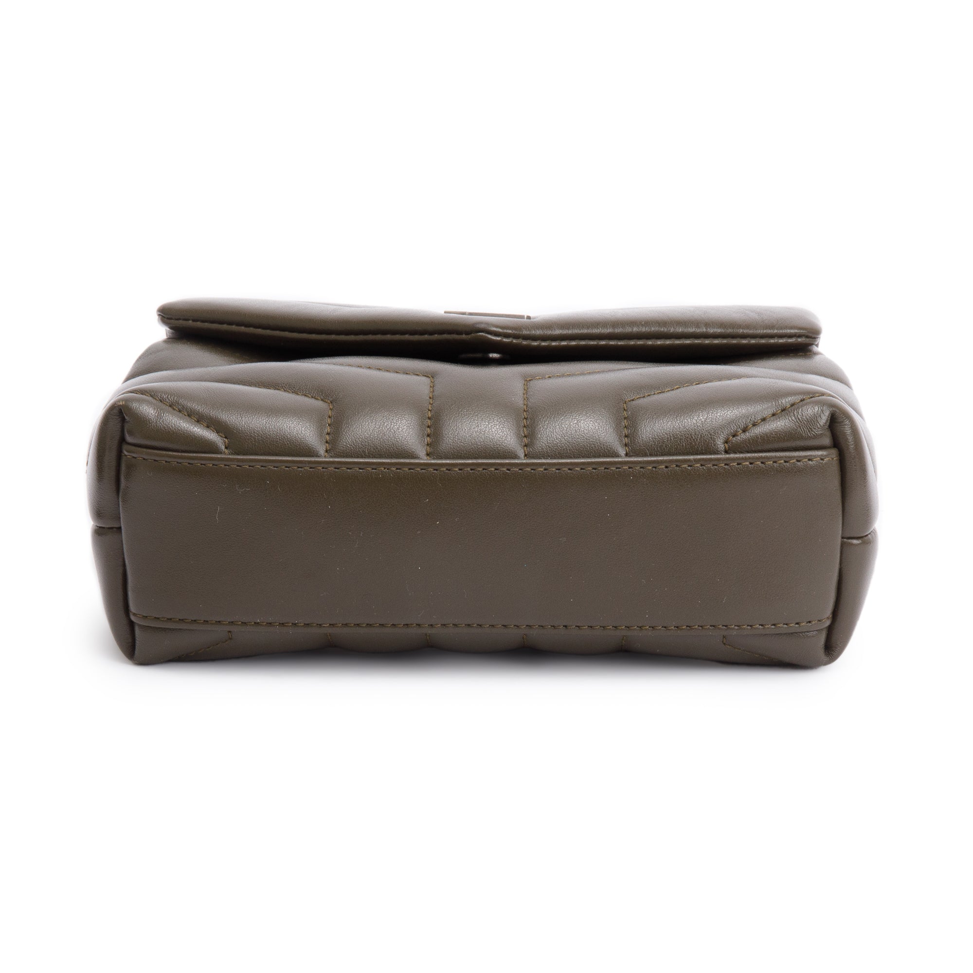 Saint Laurent Green Monogram Matelasse Toy Loulou Crossbody Bag