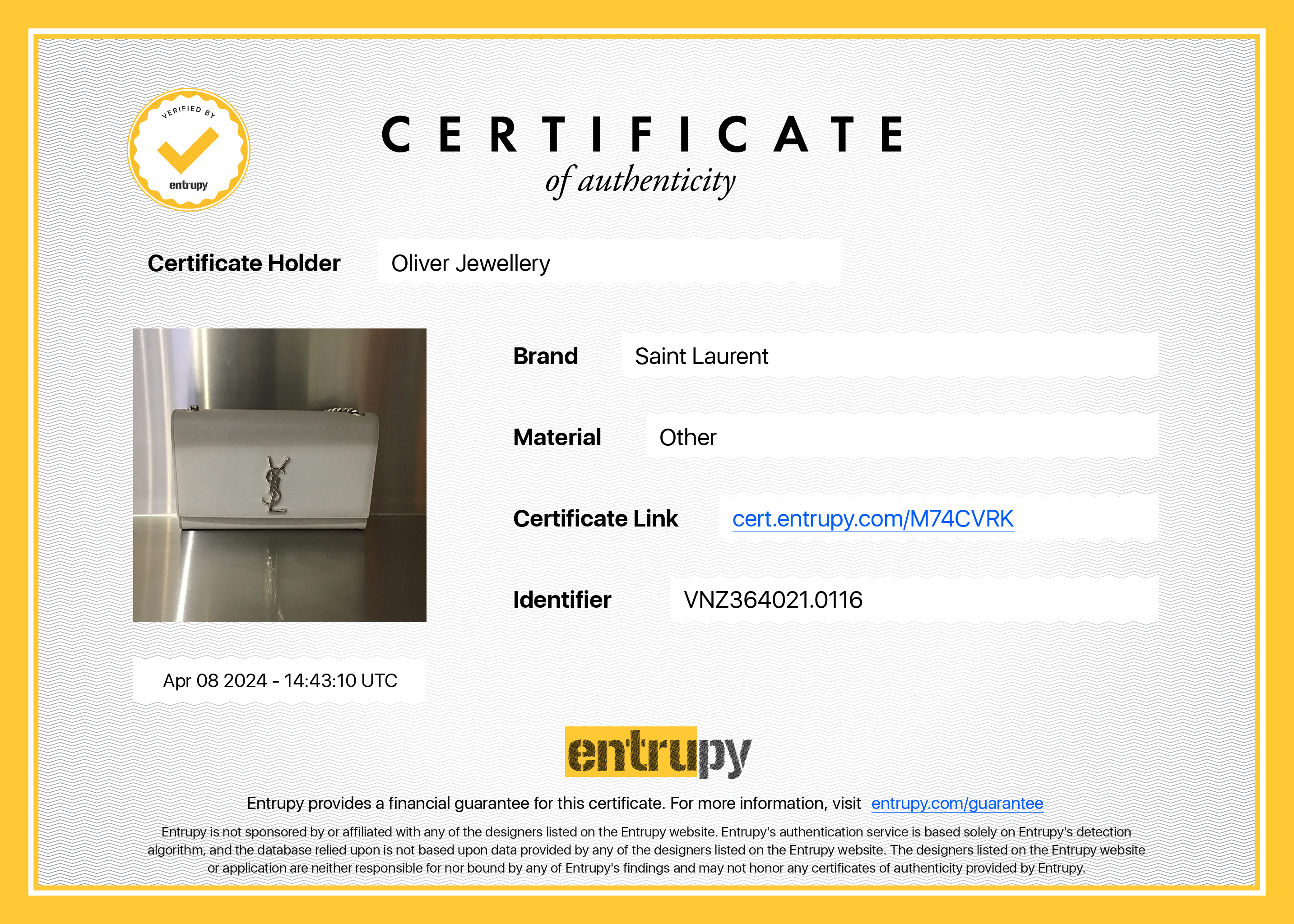 Saint Laurent Grey Grain De Poudre Leather Medium Kate Bag