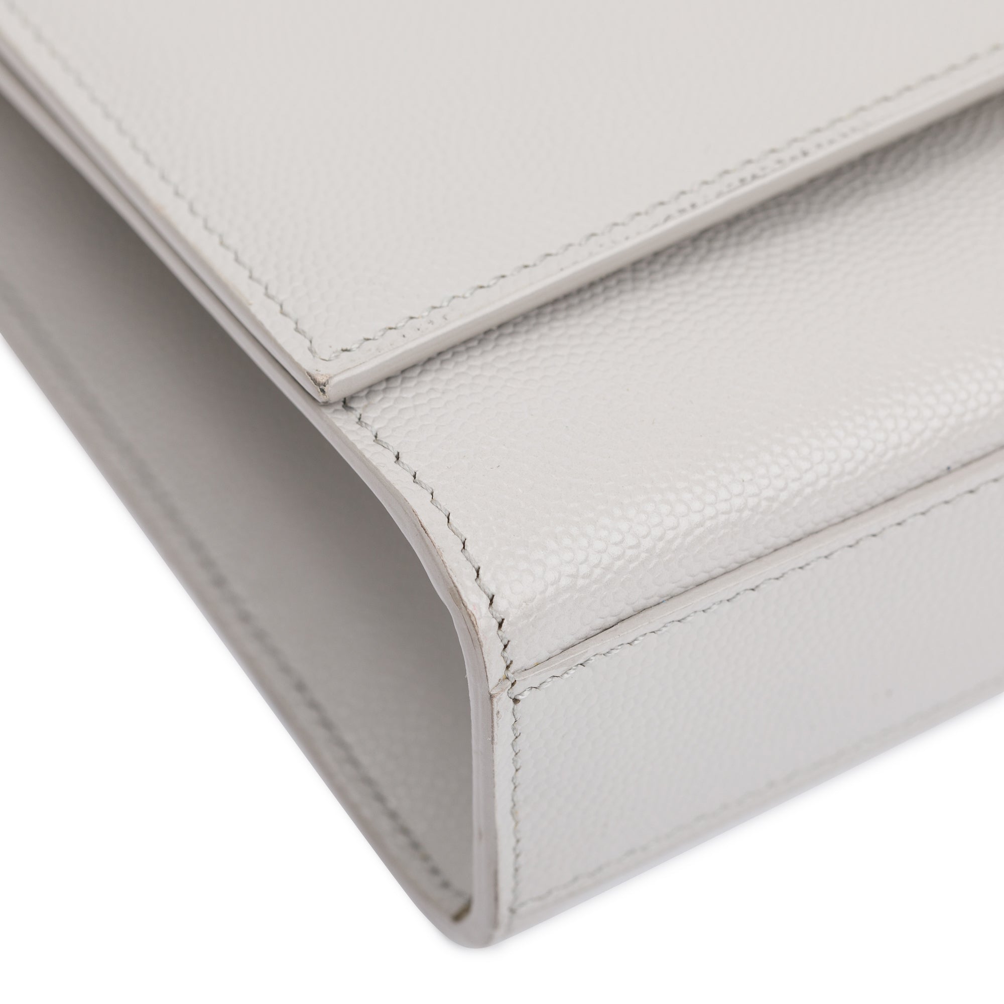 Saint Laurent Grey Grain De Poudre Leather Medium Kate Bag