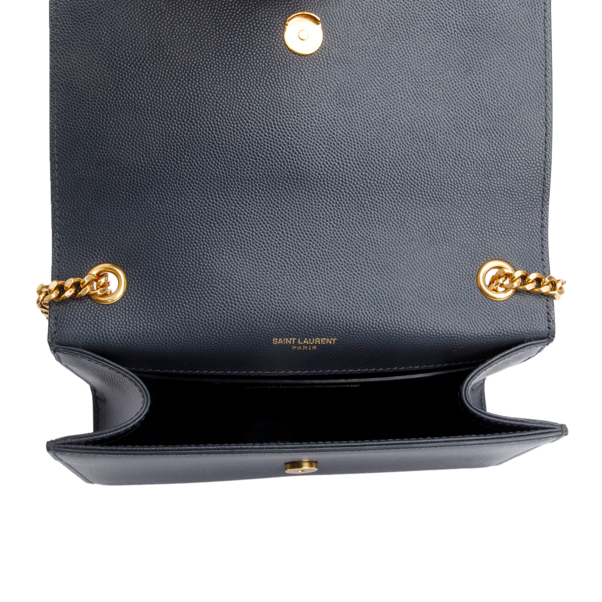 Saint Laurent Grey Grain De Poudre Leather Small Monogram Kate Bag