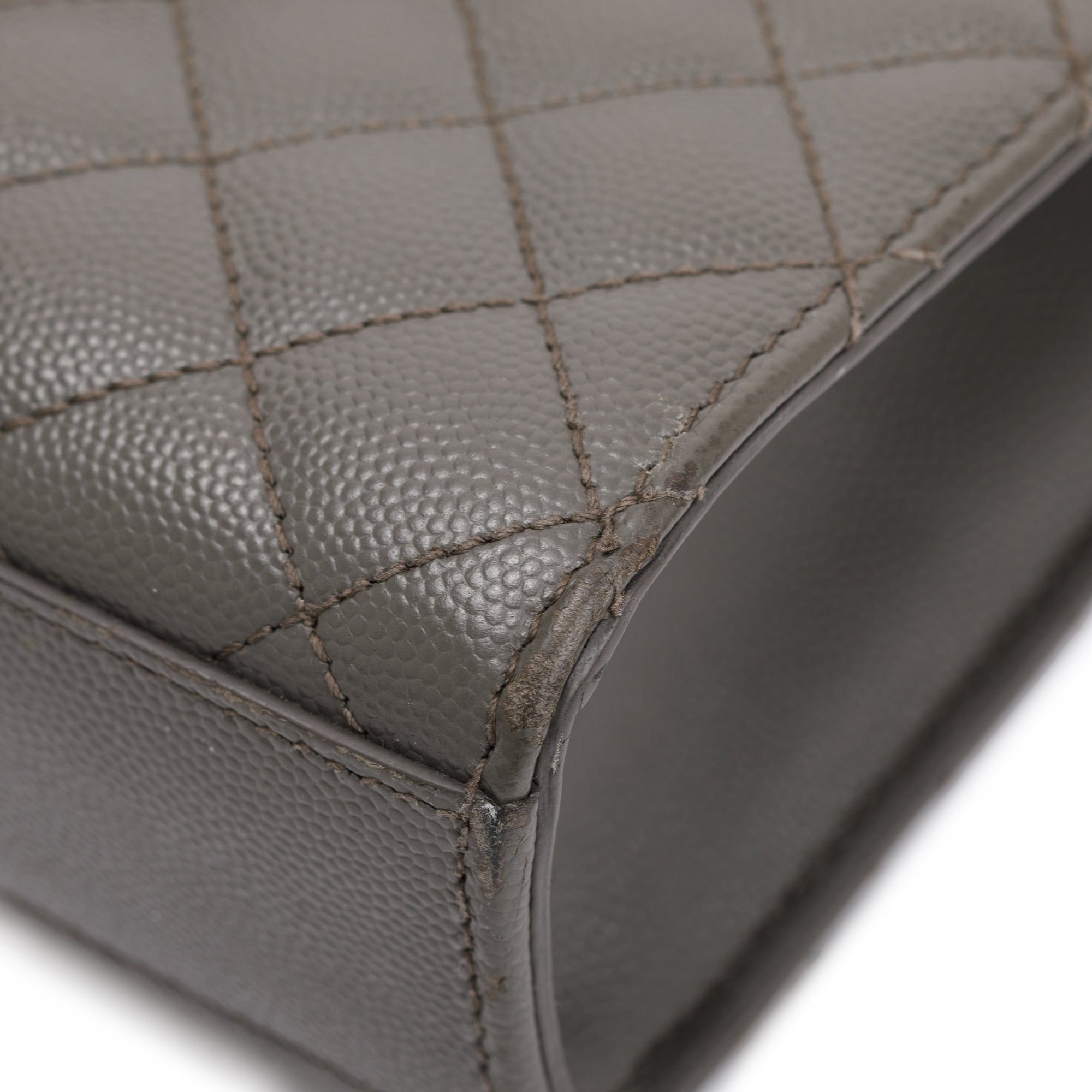 Saint Laurent Grey Grained De Poudre Medium Envelope Shoulder Bag